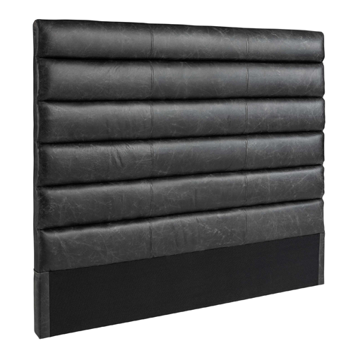 Artwood Lisbon Black Leather Headboard - Queen Size Upholstered Bed Headboard for Bedroom Decor - Perfect for Modern, Luxury & Master Bedrooms