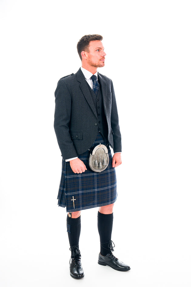 Premium Grey Galloway Tartan Kilt for Men & Boys | Traditional Scottish Highland Wear for Weddings, Events & Cultural Celebrations