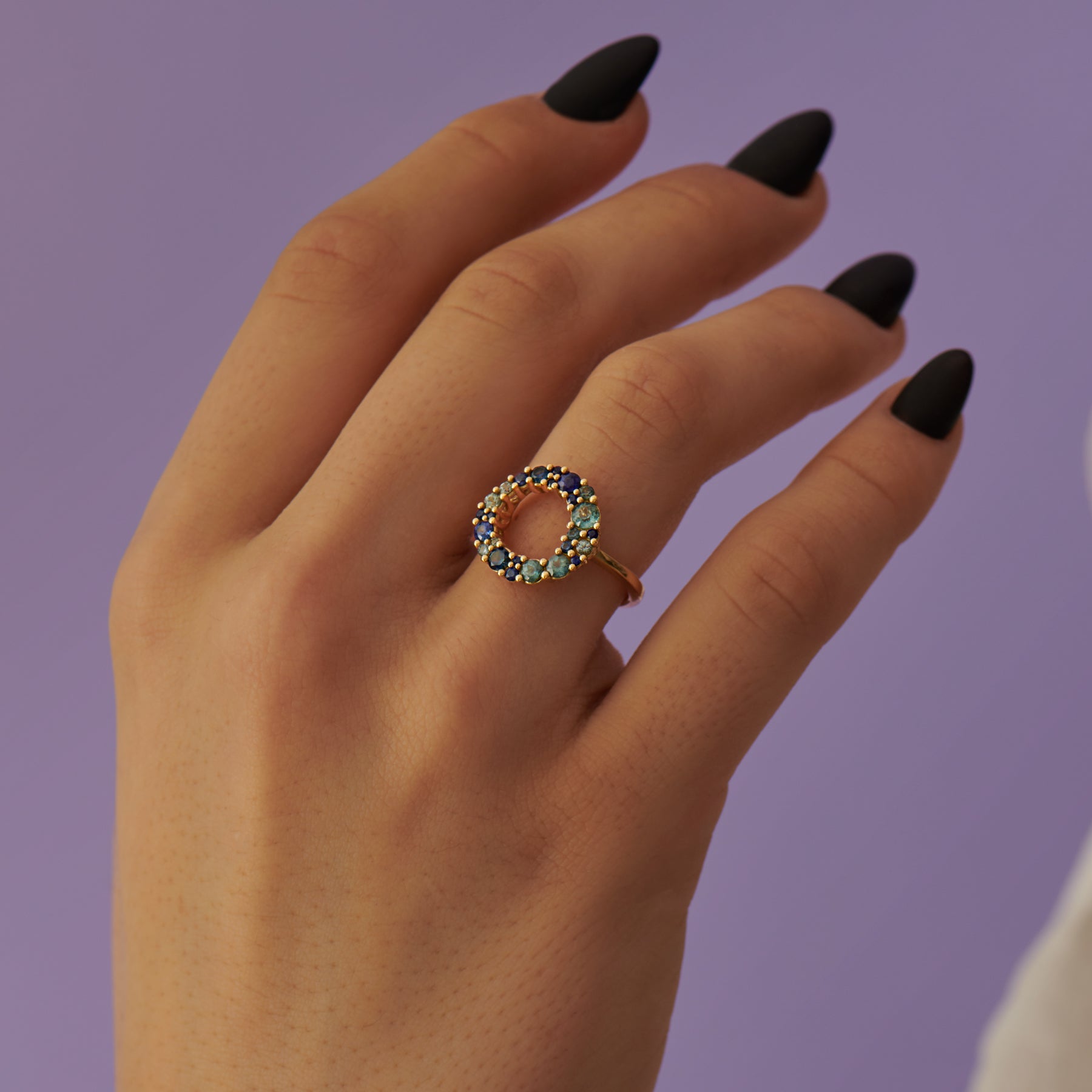 Bubble Multicolor Sapphire Ring for Women | Elegant Gemstone Jewelry Gift for Her | Perfect for Weddings, Anniversaries & Special Occasions