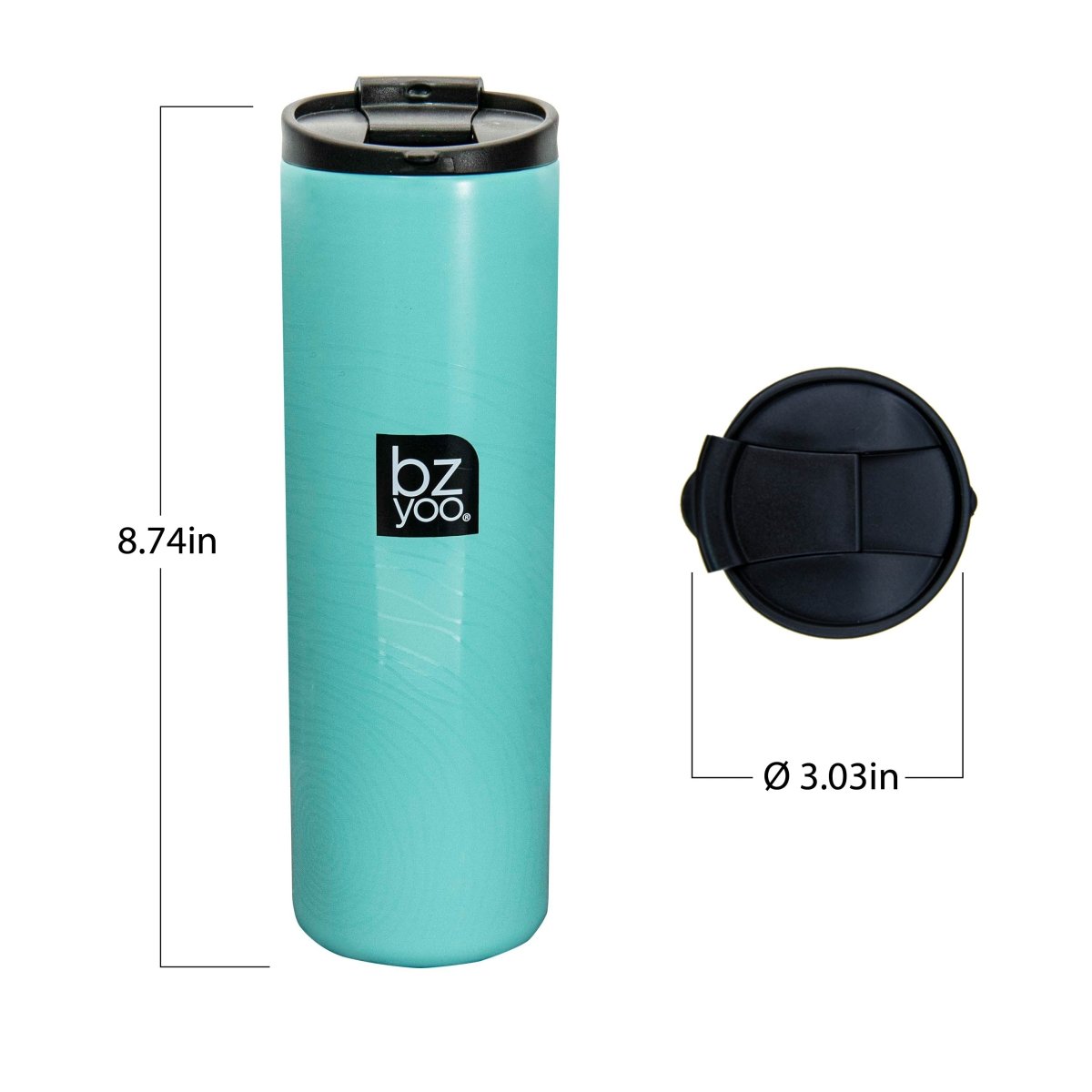 15oz Stainless Steel Vacuum Insulated Tumbler with Lid - Double Wall Thermal Coffee Mug for Hot & Cold Drinks - Perfect for Travel, Office & Outdoor Use - Organica Mint Green