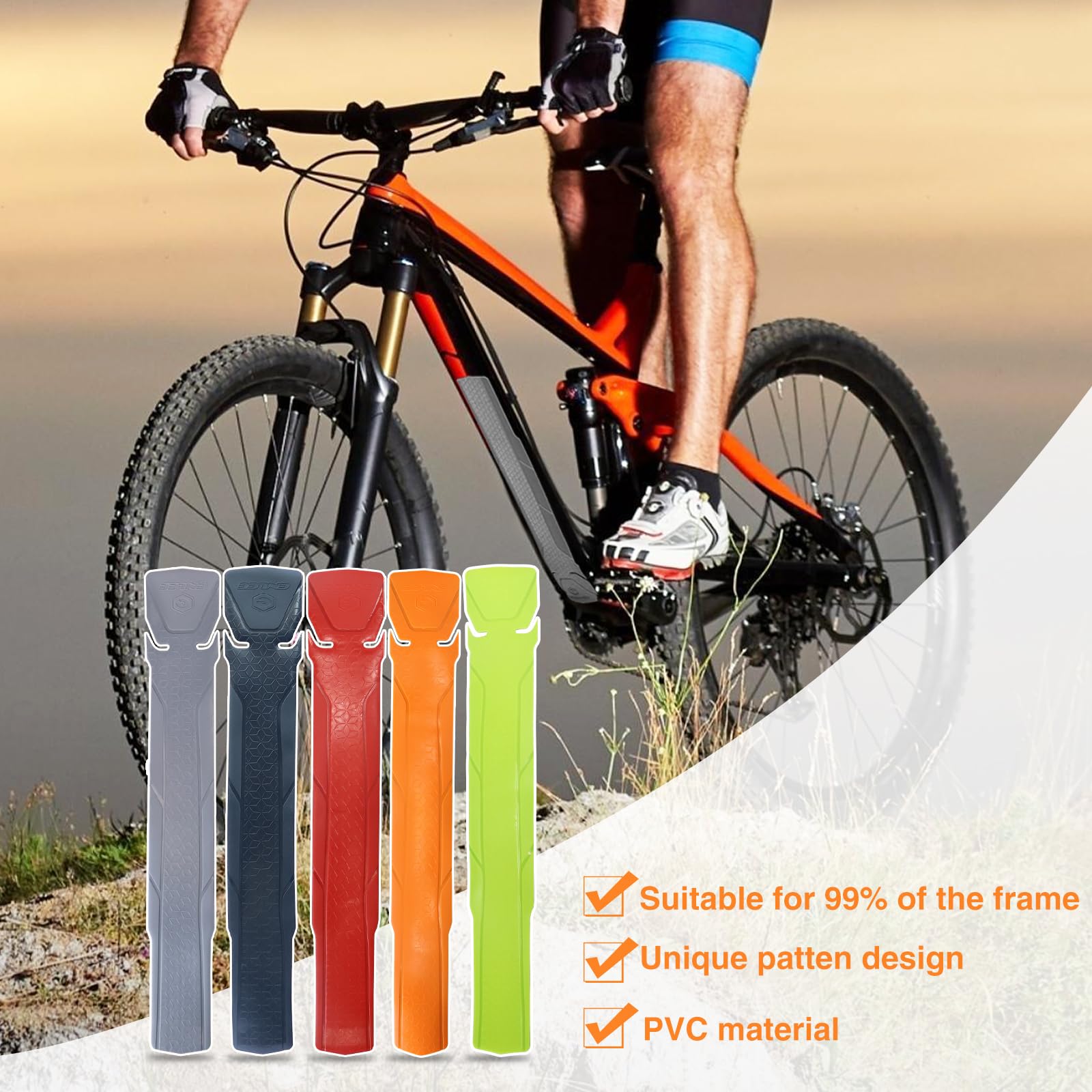 MEGHNA ENLEE Bike Frame Protection Tape - 3M Downtube Protector for Mountain & Road Bikes - Scratch & Impact Resistant - Easy Installation - Perfect for Trail Riding, Commuting & Bike Maintenance