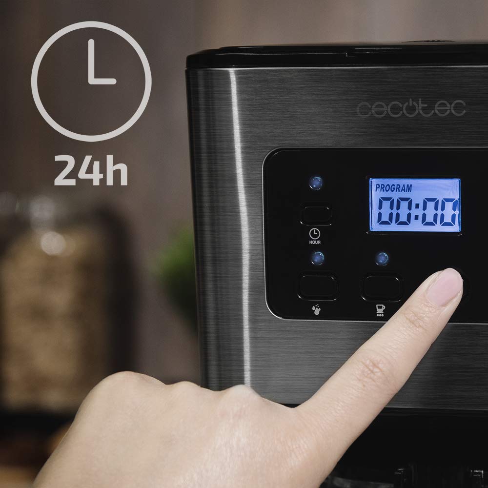 Cecotec Drip Coffee Maker 66 Smart - 950W, 24H Programmable, ExtemAroma Technology, AutoClean Function, Stainless Steel Finish, 1.5L Glass Carafe - Perfect for Home, Office & Breakfast Use