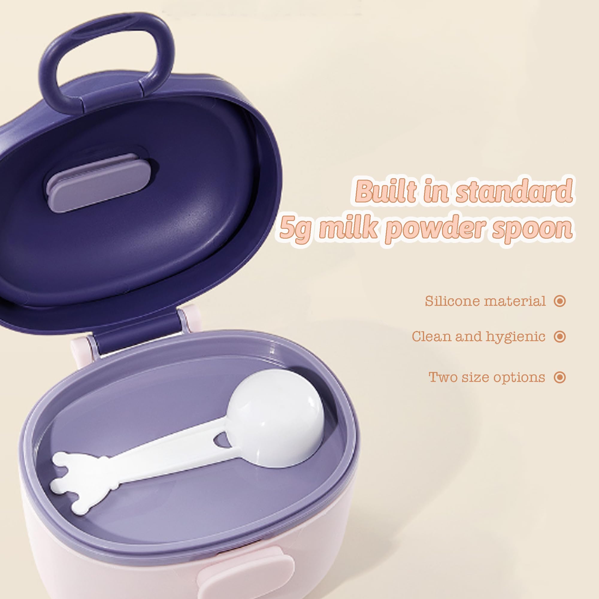 BUGMKCS Portable Baby Formula Dispenser with Carry Handle & Scoop - Travel-Friendly Milk Powder Container for Infants - Perfect for Outdoor Trips, Daycare & On-The-Go Feeding