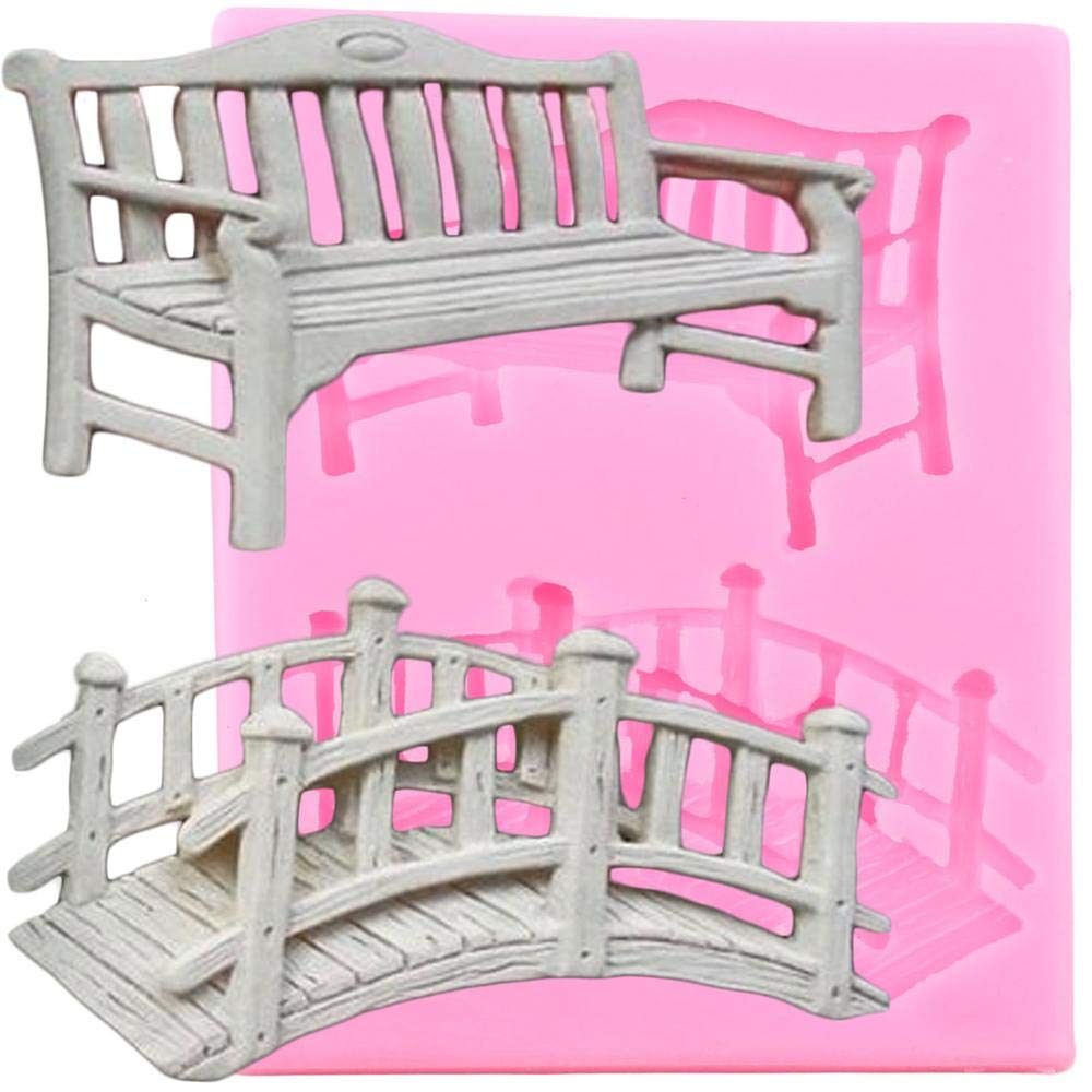 3D Craft Bench Bridge Silicone Mold for DIY Candy, Soap, Chocolate, Jelly, Cupcake Decorations - Fondant, Gum Paste, Ice Cream & Ice Cube Mold - Perfect for Baking, Dessert Making, and Handmade Crafts