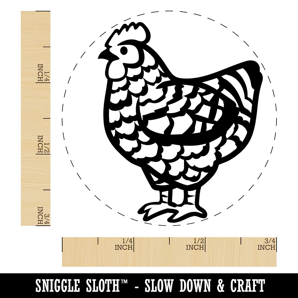 Barred Plymouth Rock Chicken Egg Rubber Stamp - 3/4 Inch Small for DIY Crafts, Scrapbooking & Card Making
