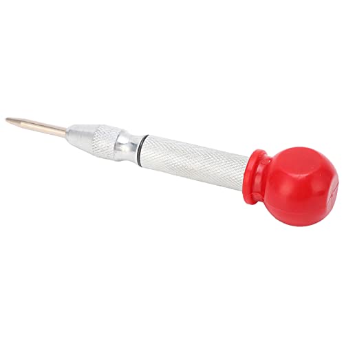 Spring Loaded Automatic Center Punch - High Speed Steel Tip, Reinforced Head for Leather Crafting, Metalworking & DIY Projects - Perfect for Precision Hole Punching in Leather, Wood & Metal