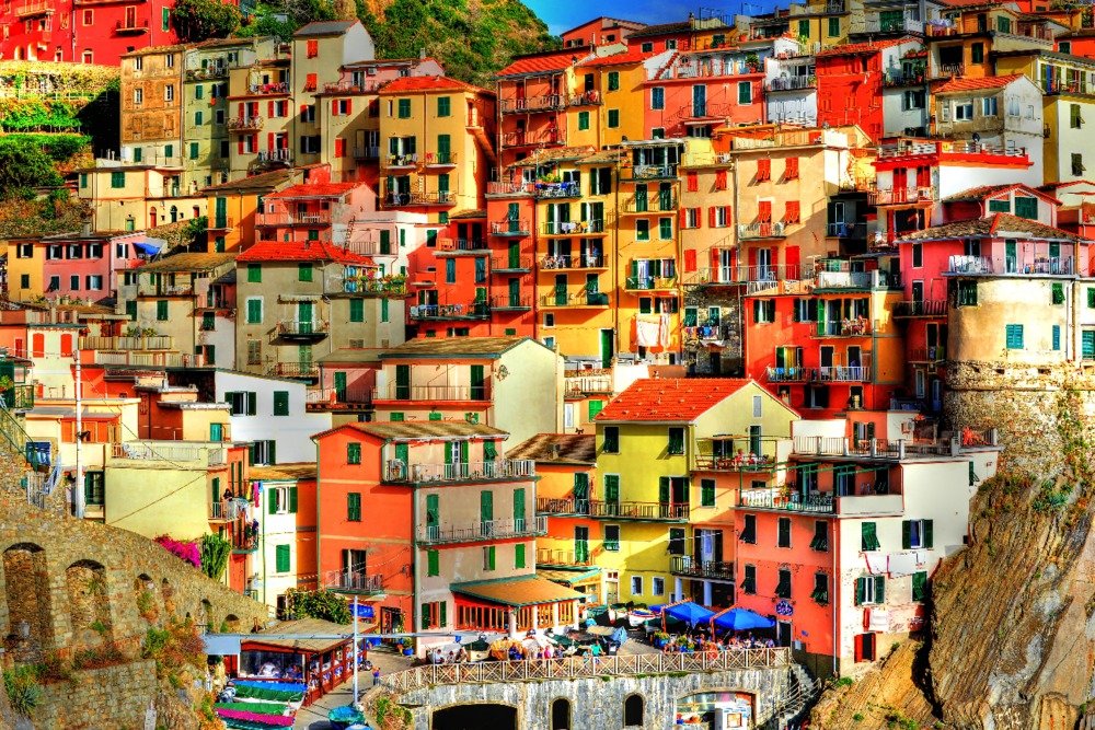 Lantern Press Manarola Italy Wall Art Poster - 12x18 Colorful Houses Print for Home Decor, Living Room, Bedroom & Office