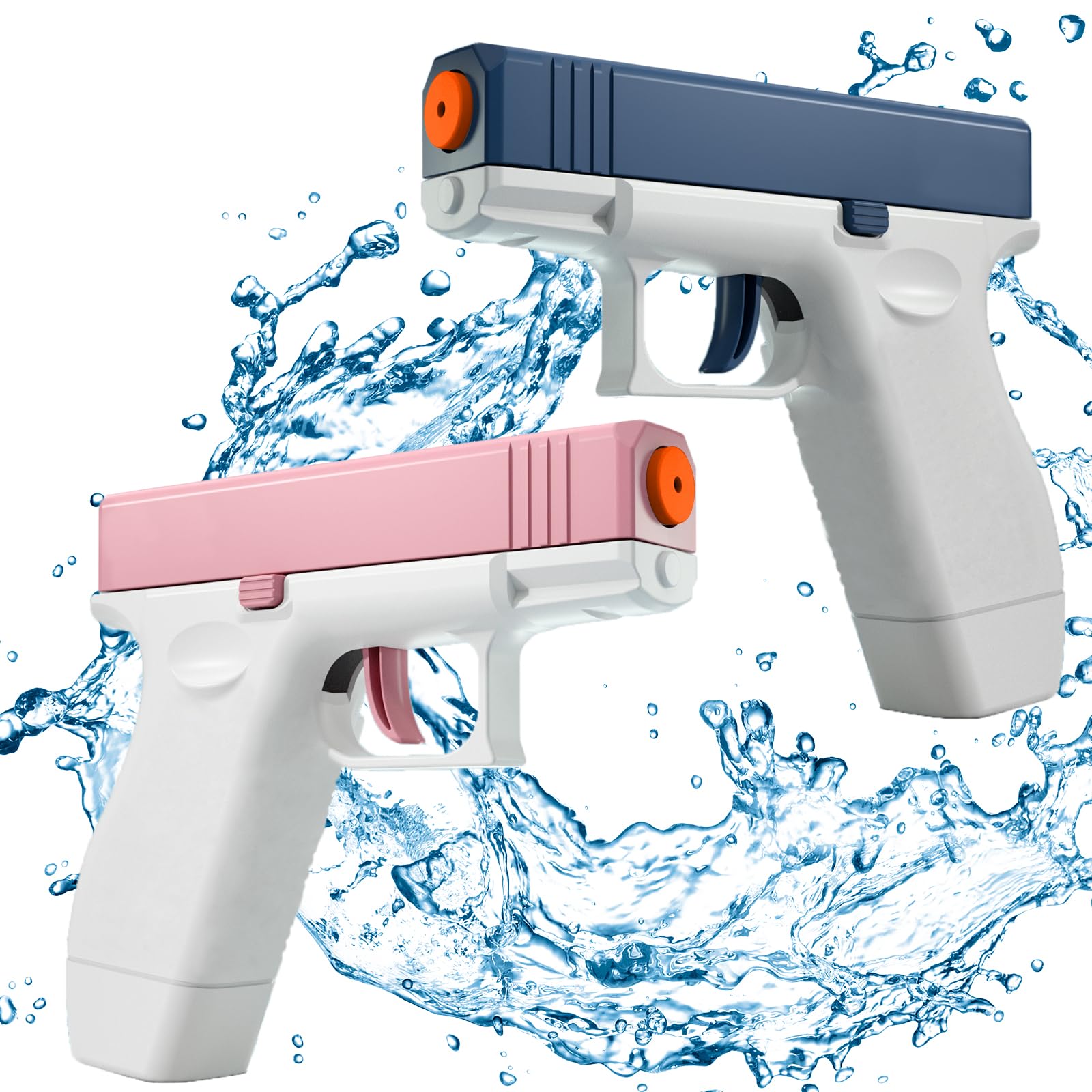 2 Pack Long Range Water Guns for Kids & Adults - Outdoor Water Blaster Pistol Toys for Summer Pool Beach Battles, Water Soaker Guns for Boys Girls (Pink & Blue) CY001 - Perfect for Backyard Parties, Picnics & Outdoor Water Play