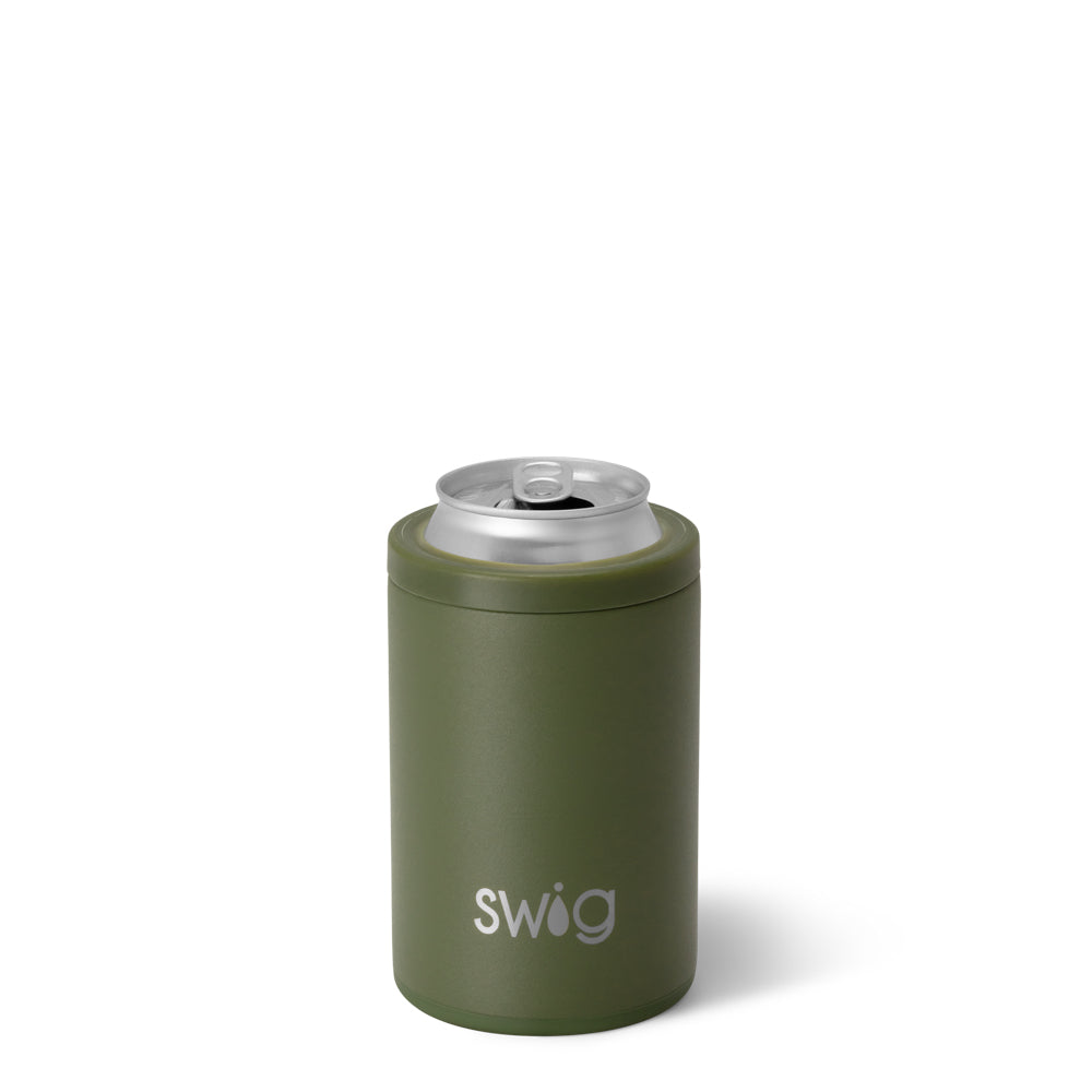 Premium Olive Can & Bottle Cooler - 12oz Insulated Stainless Steel Beverage Chiller for Beer, Soda & Wine - Perfect for Picnics, BBQs & Outdoor Parties