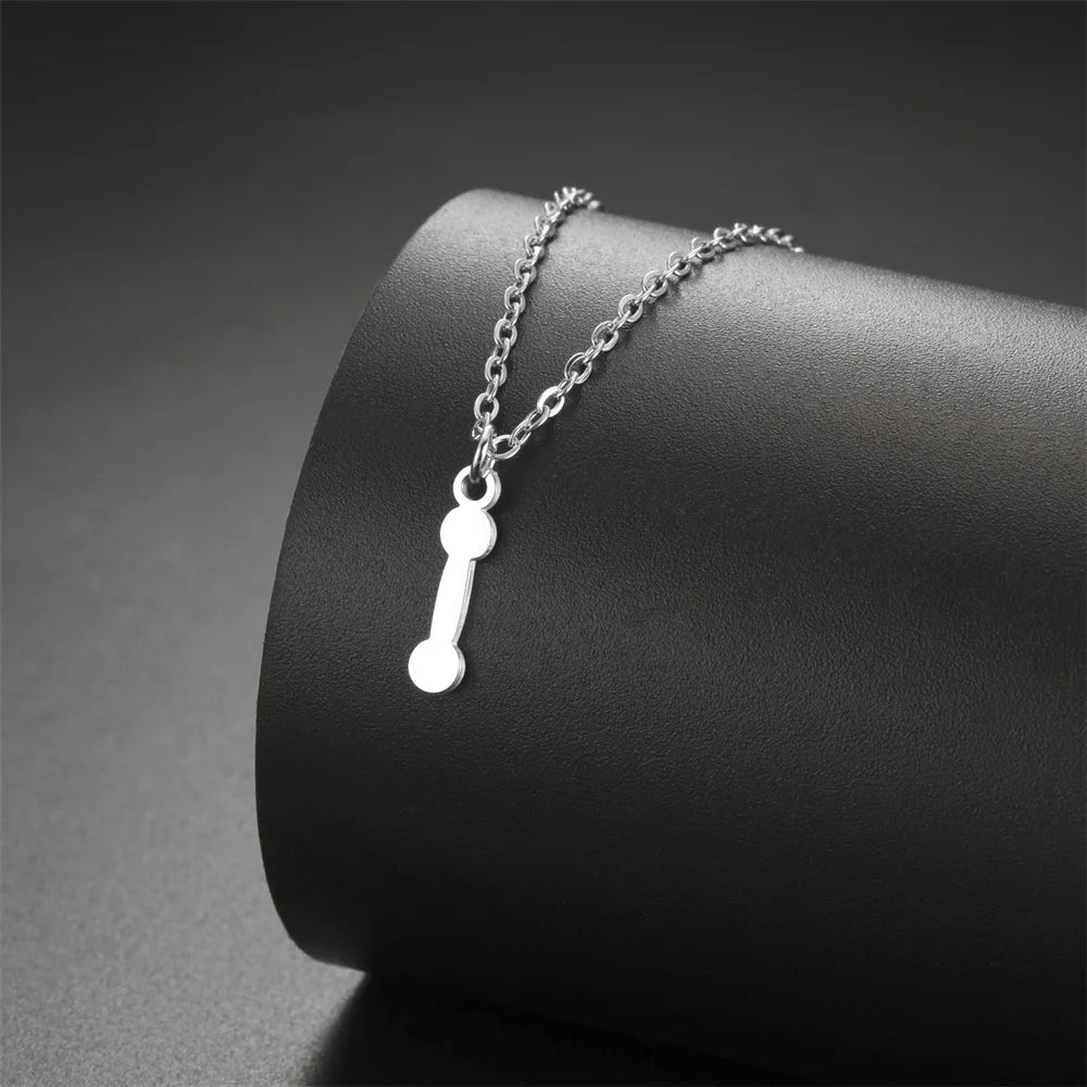 Stainless Steel Dumbbell Necklace for Men - Weightlifting & Gym Jewelry Gift for Bodybuilders & Fitness Enthusiasts | Perfect for Workouts, Sports & Casual Wear