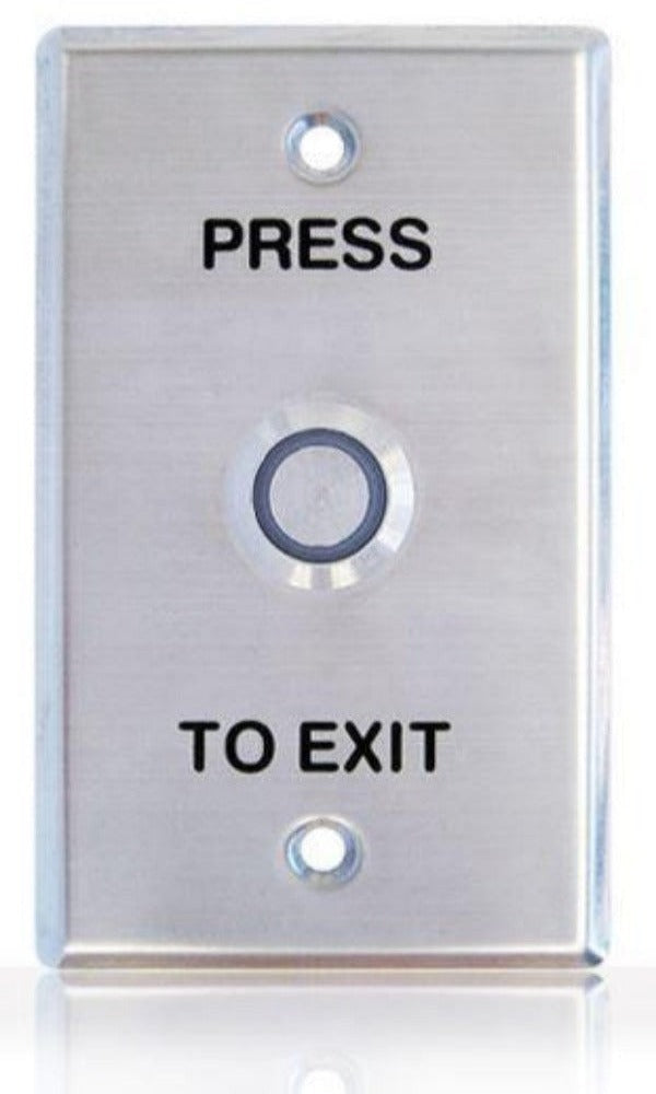 Smart Press to Exit Red LED Illuminated Flush Button - Flat Stainless Steel Push Plate - ARLSWP 1R - Perfect for Commercial Buildings, Elevators & Access Control Systems