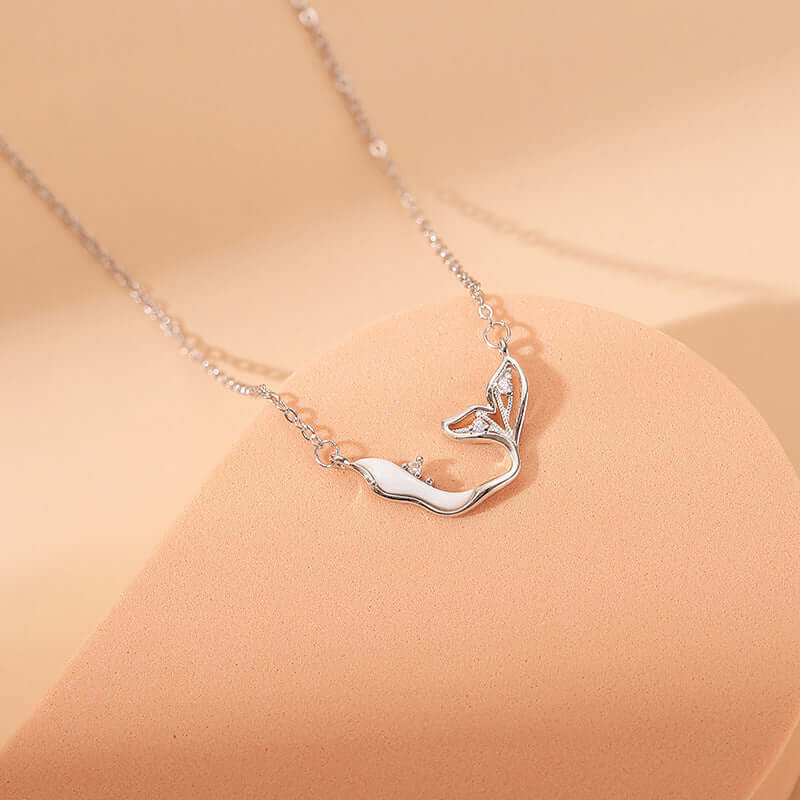 Love Dolphin Pendant Necklace - Sterling Silver Ocean Jewelry Gift for Women | Perfect for Beach Vacations, Birthday Presents & Marine Life Lovers