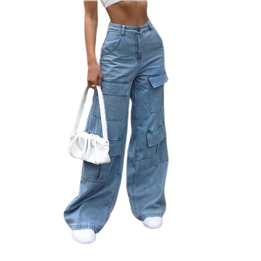 Meiweileya Women's Y2K High Waist Straight Wide Leg Jeans | Vintage Baggy Denim Pants for Casual Streetwear | Perfect for Everyday Wear, Parties & Retro Fashion Outfits