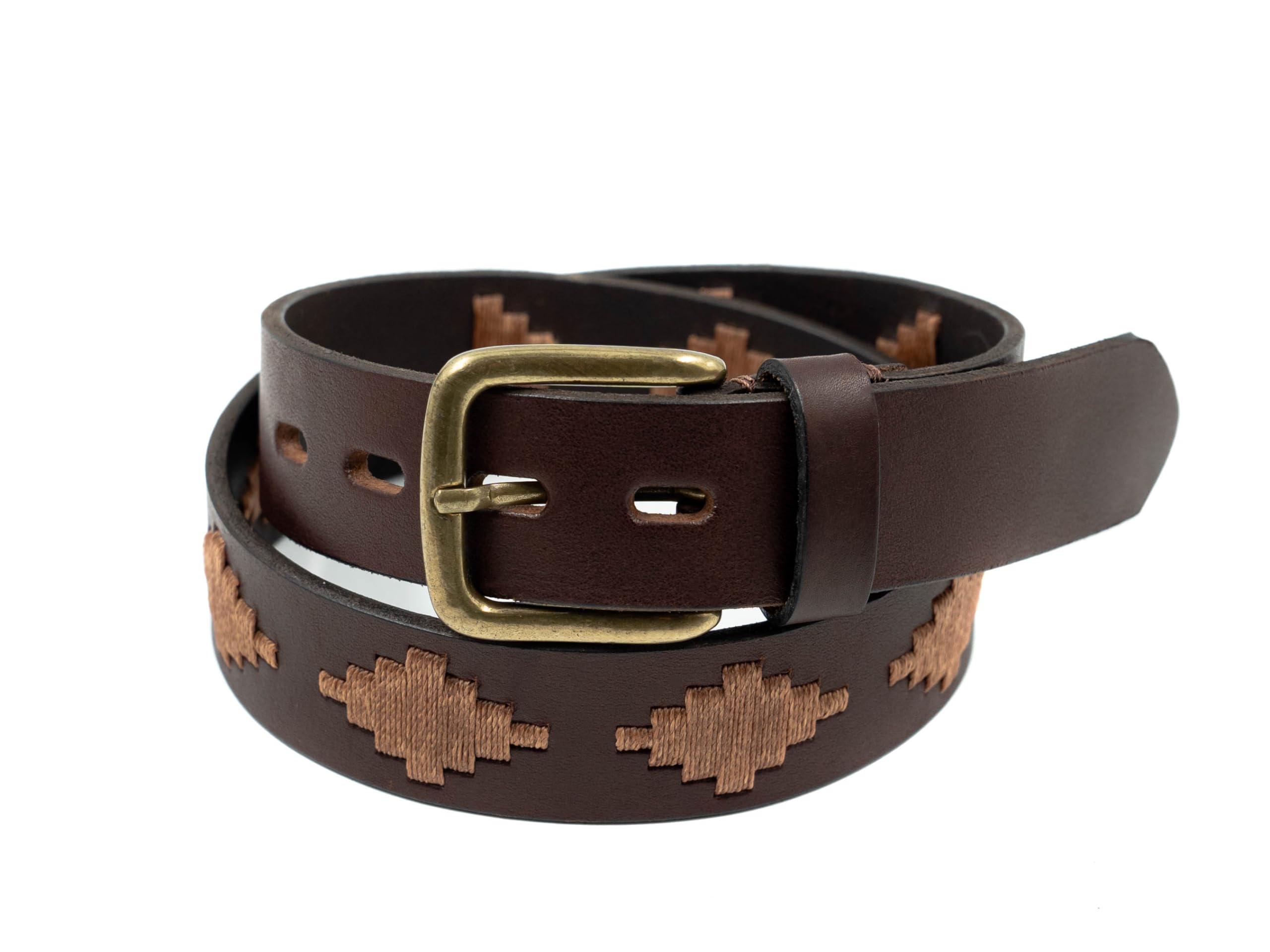Premium Hand-Stitched Genuine Leather Polo Belt for Men - Classic Dress & Casual Style - Perfect for Office, Business Meetings & Everyday Wear
