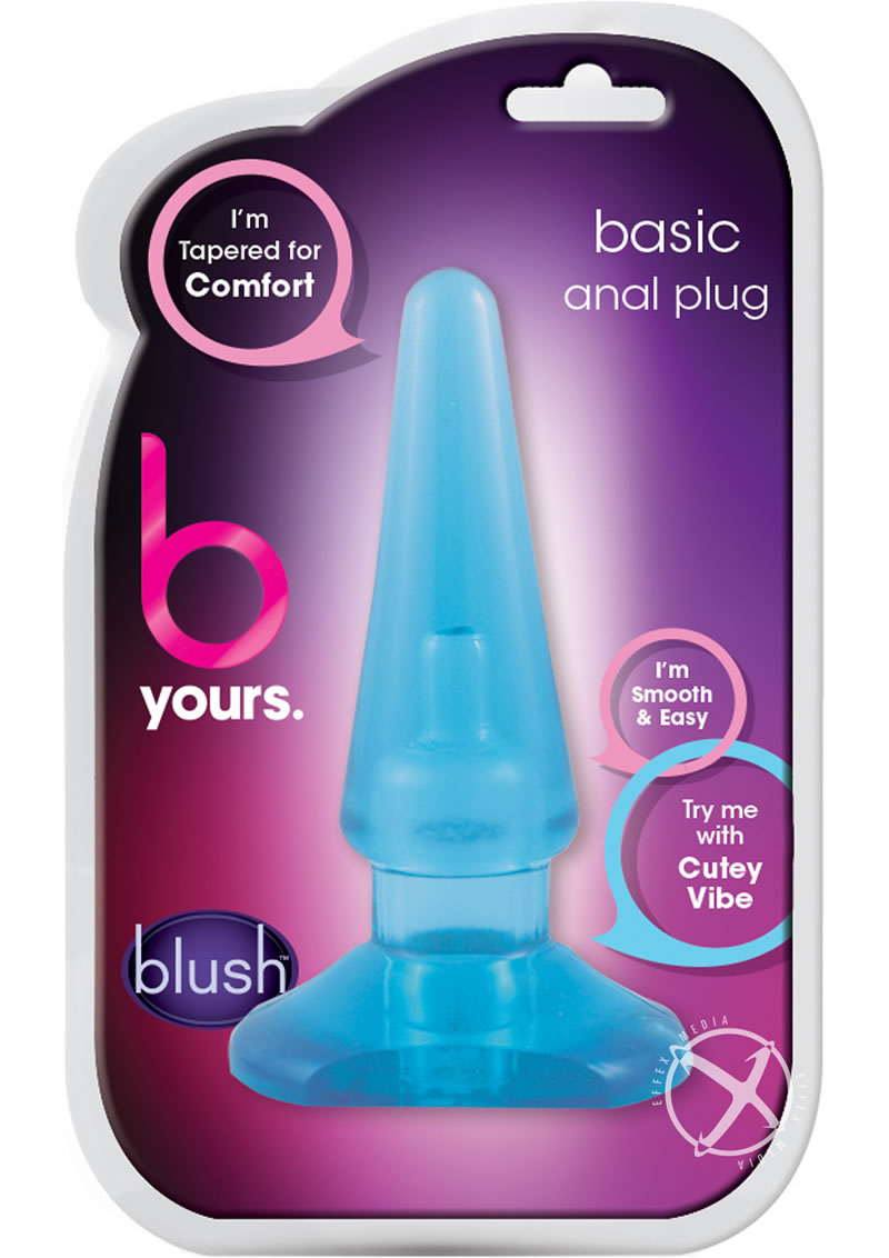 B Yours Basic Butt Plug - Blue | Comfortable Silicone Anal Plug for Beginners | Perfect for Couples Play & Solo Pleasure