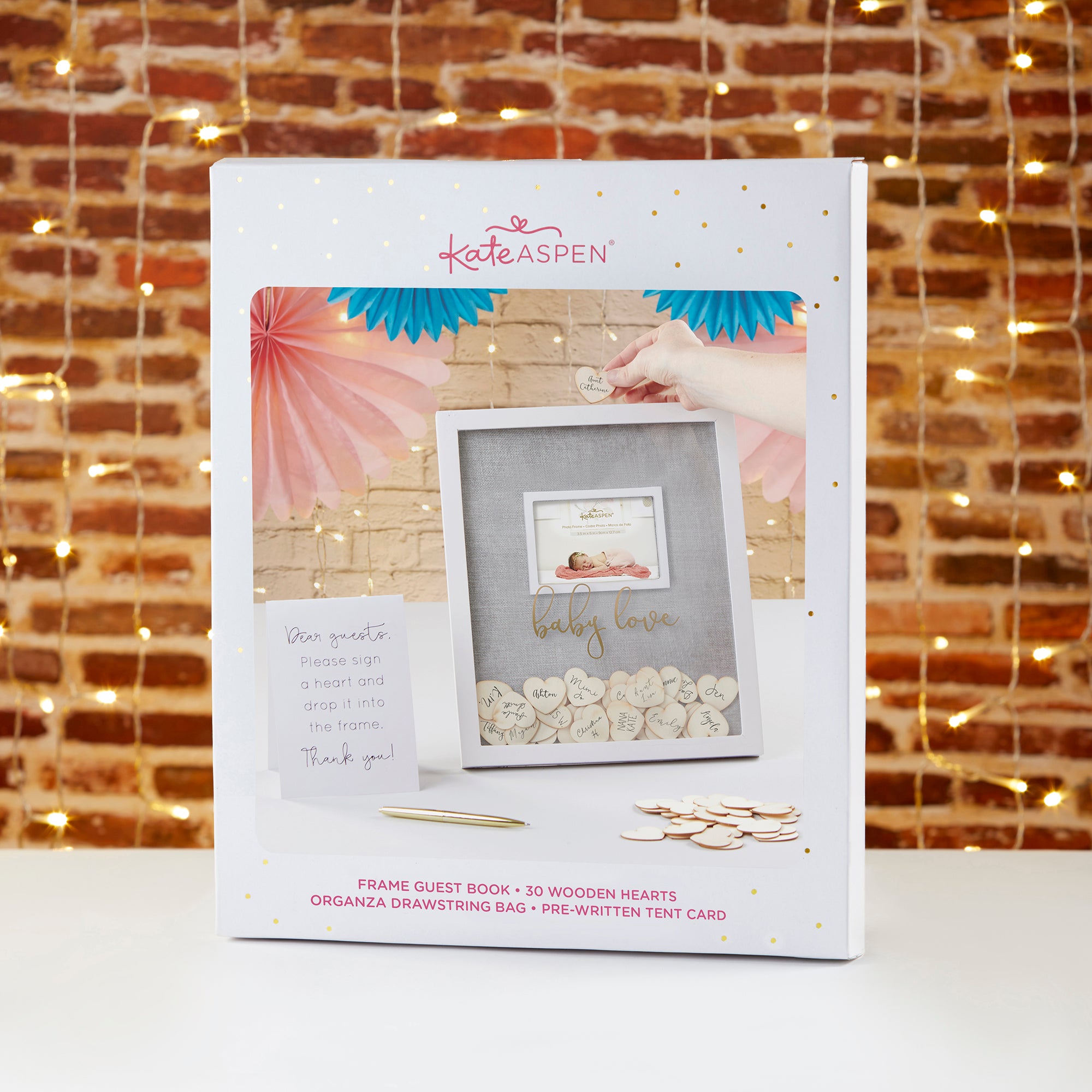 Baby Love Baby Shower Guest Book Alternative Frame - Unique Keepsake for Baby Shower Parties & Nursery Decor