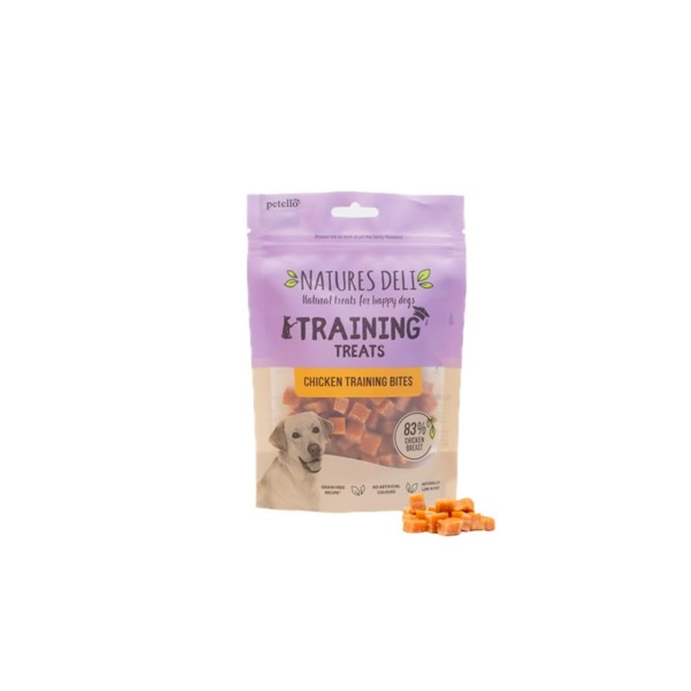 Natures Deli Grain Free Chicken Training Bites - Low Fat Dog Treats for Small & Large Breeds (100g) | Perfect for Obedience Training & Positive Reinforcement