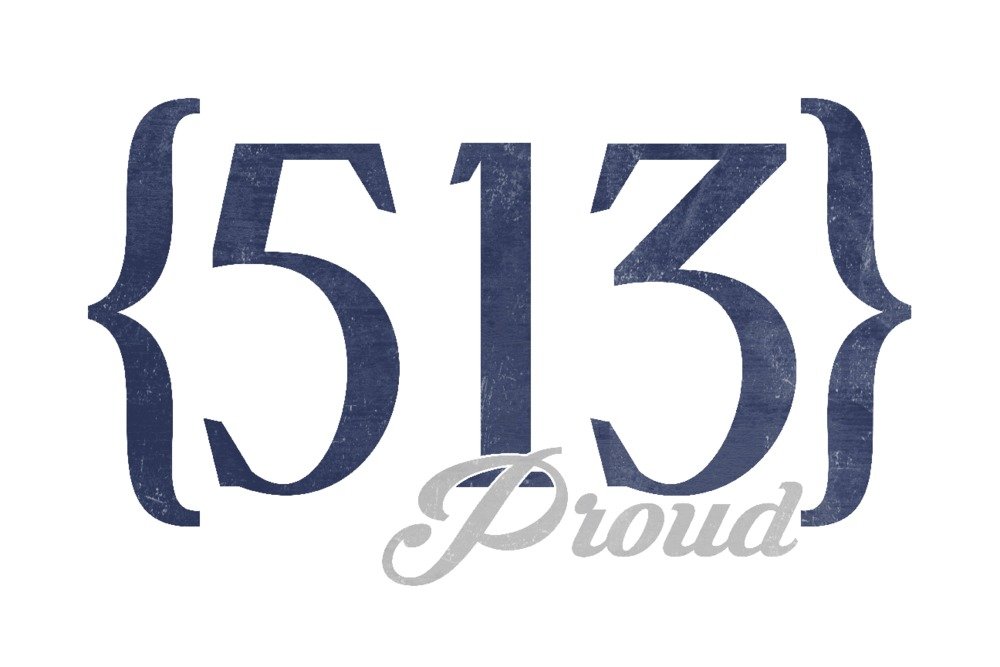 **Premium 16x24 Cincinnati Ohio 513 Area Code Metal Wall Art - Blue Aluminum Decor for Home & Office | Gallery Quality Sign for Living Room, Bedroom, or Man Cave**