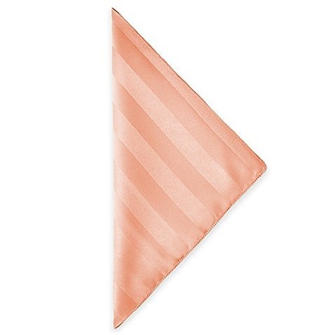 Premium 20x20 Inch Peach Satin-Stripe Cloth Dinner Napkins - 10 Dozen Set - Elegant & Durable for Weddings, Parties, and Fine Dining