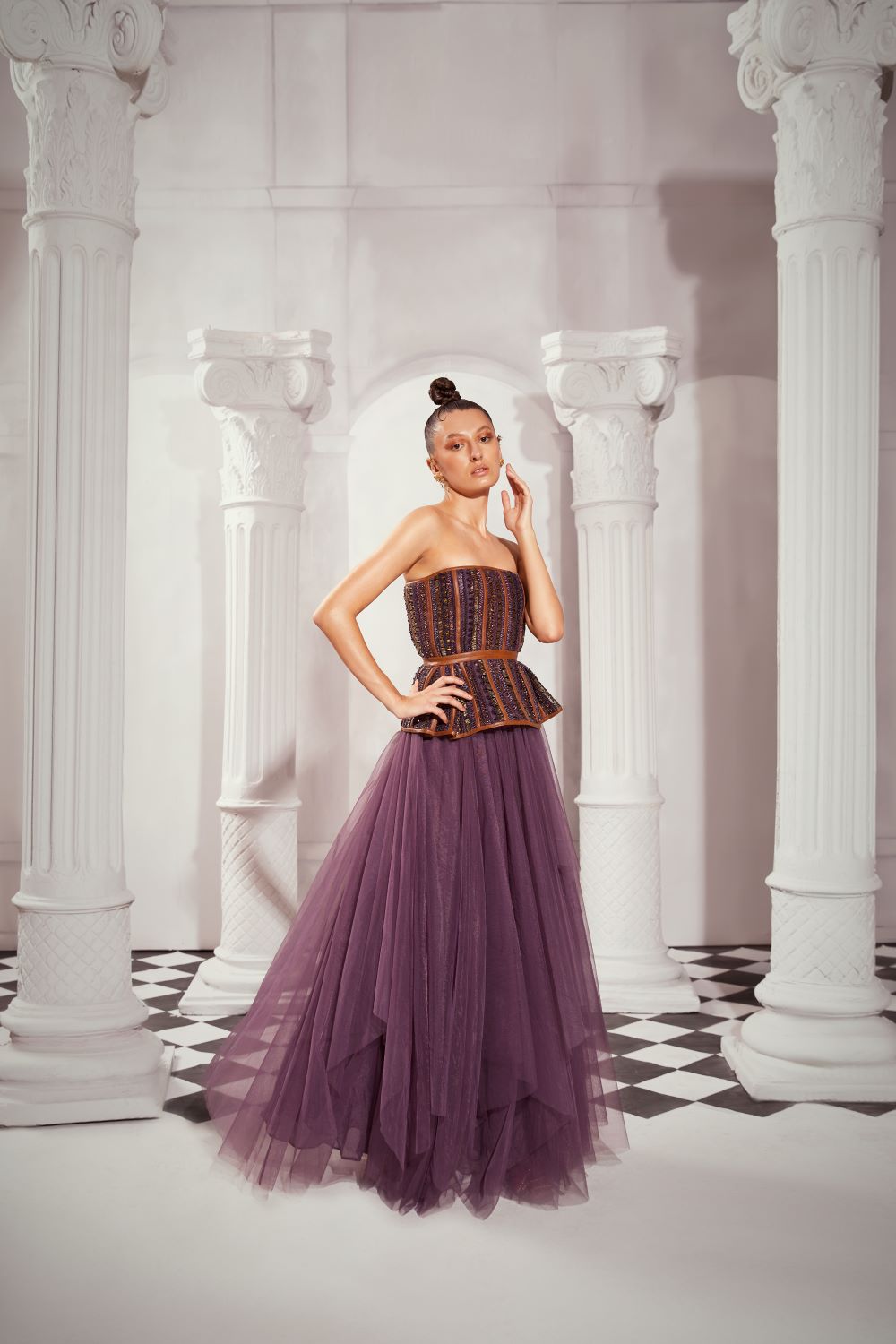 Elegant Purple Tulle Skirt for Women - Flowy A-Line Midi Skirt for Parties, Weddings & Special Occasions