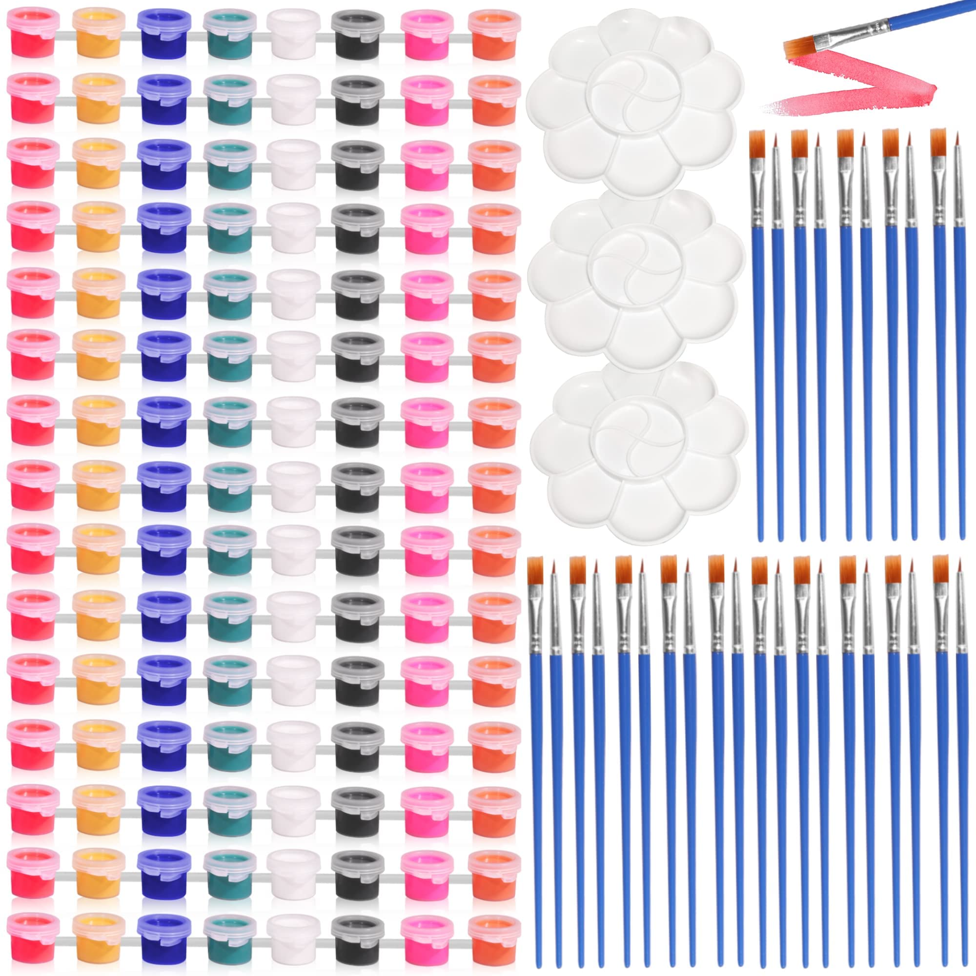 15-Piece Acrylic Paint Set with 8 Vibrant Colors - Washable Mini Paint Strips with Lids for Kids & Adults - Perfect for DIY Crafts, Handmade Art Projects, and School Painting Activities