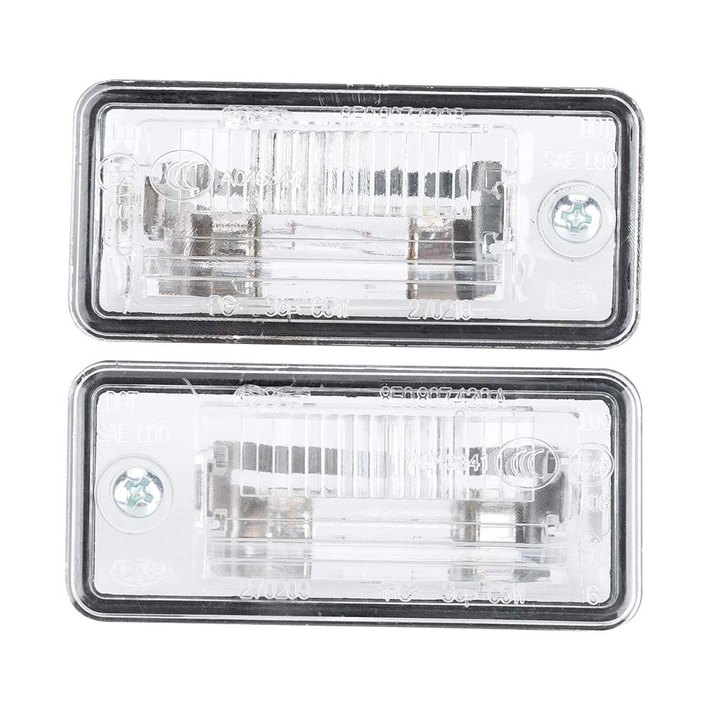 Tbest LED License Plate Light Housing - Pair of 8E0807430A & 8E0807430B - Compatible with Audi A3, C6, D3, RS4 - Waterproof & Durable for Night Driving & Enhanced Visibility
