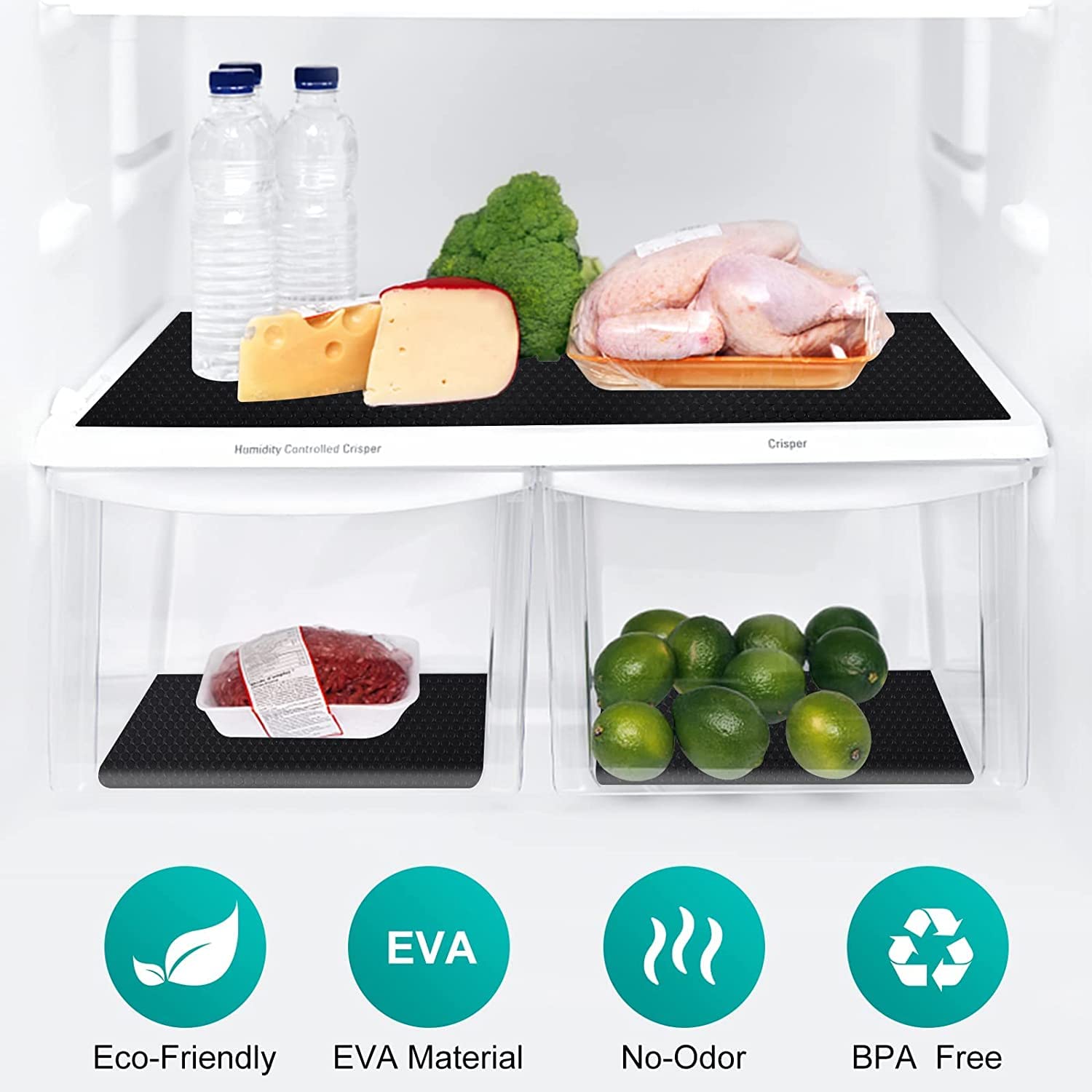 Non-Slip EVA Shelf Liners for Kitchen Cabinets - 17.7