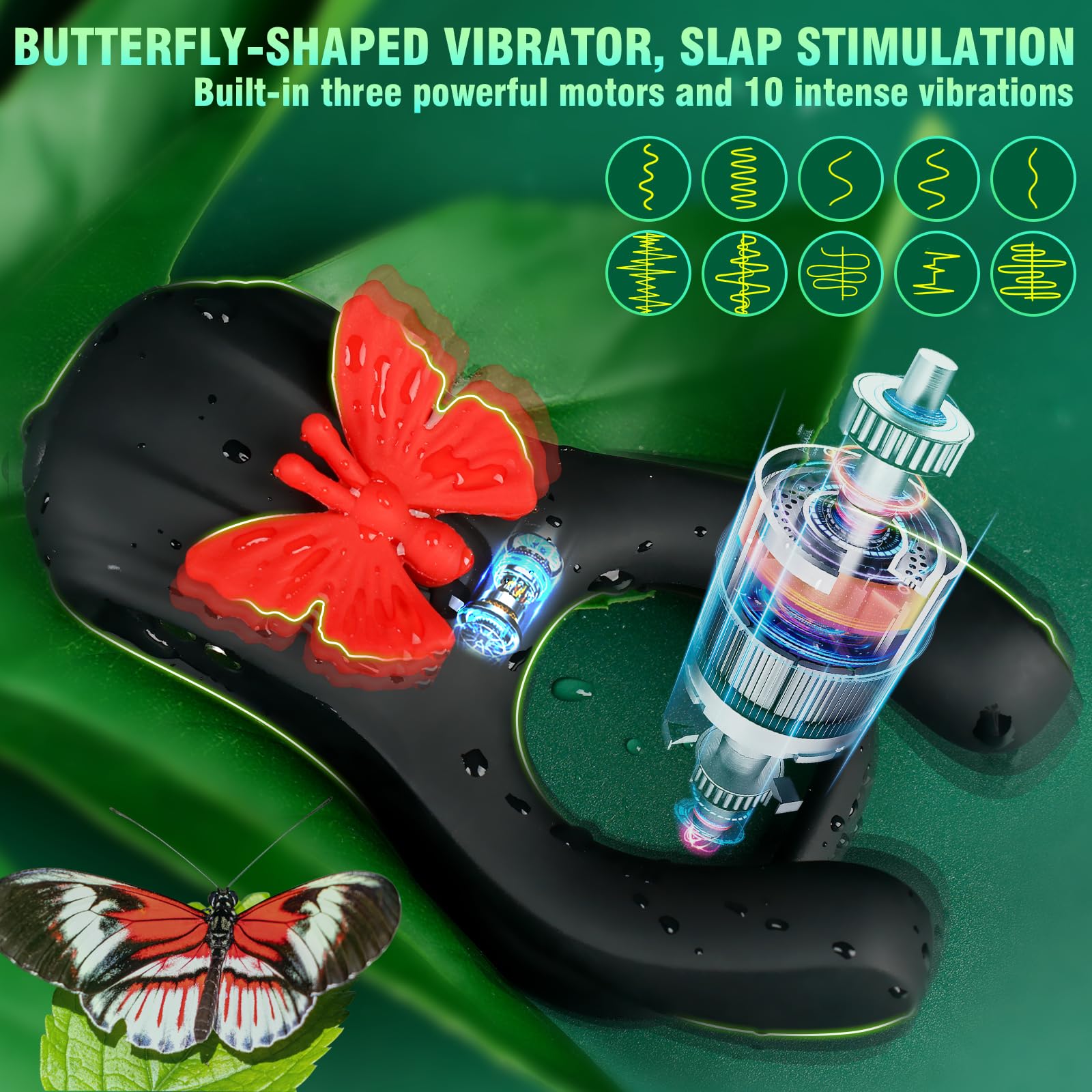 Quzar 3-in-1 Vibrating Cock Ring with Clitoral Stimulator - 3 Motors & 10 Vibration Modes for Couples Pleasure | Enhance Intimacy in Bedroom, Spice Up Date Nights & Improve Couples Bonding