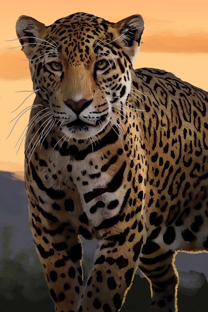 Solo Jaguar 24x36 Giclee Art Print - Premium Wildlife Wall Decor for Living Room, Office & Travel Themed Spaces