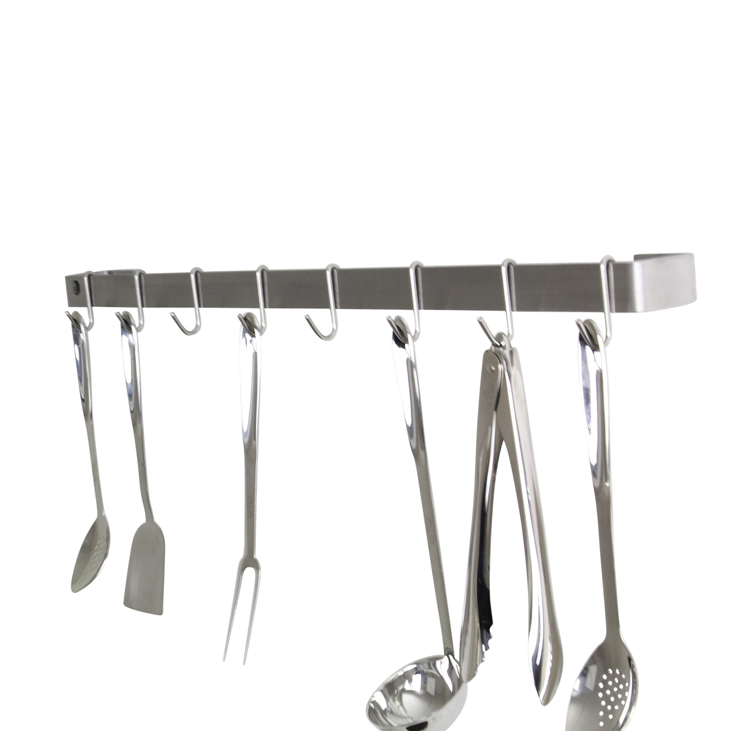 Enclume Premier 42-Inch Stainless Steel Wall Mounted Pot and Utensil Rack - Organize Kitchen Cookware, Pans & Cooking Tools - Perfect for Home Chefs & Restaurant Style Kitchens