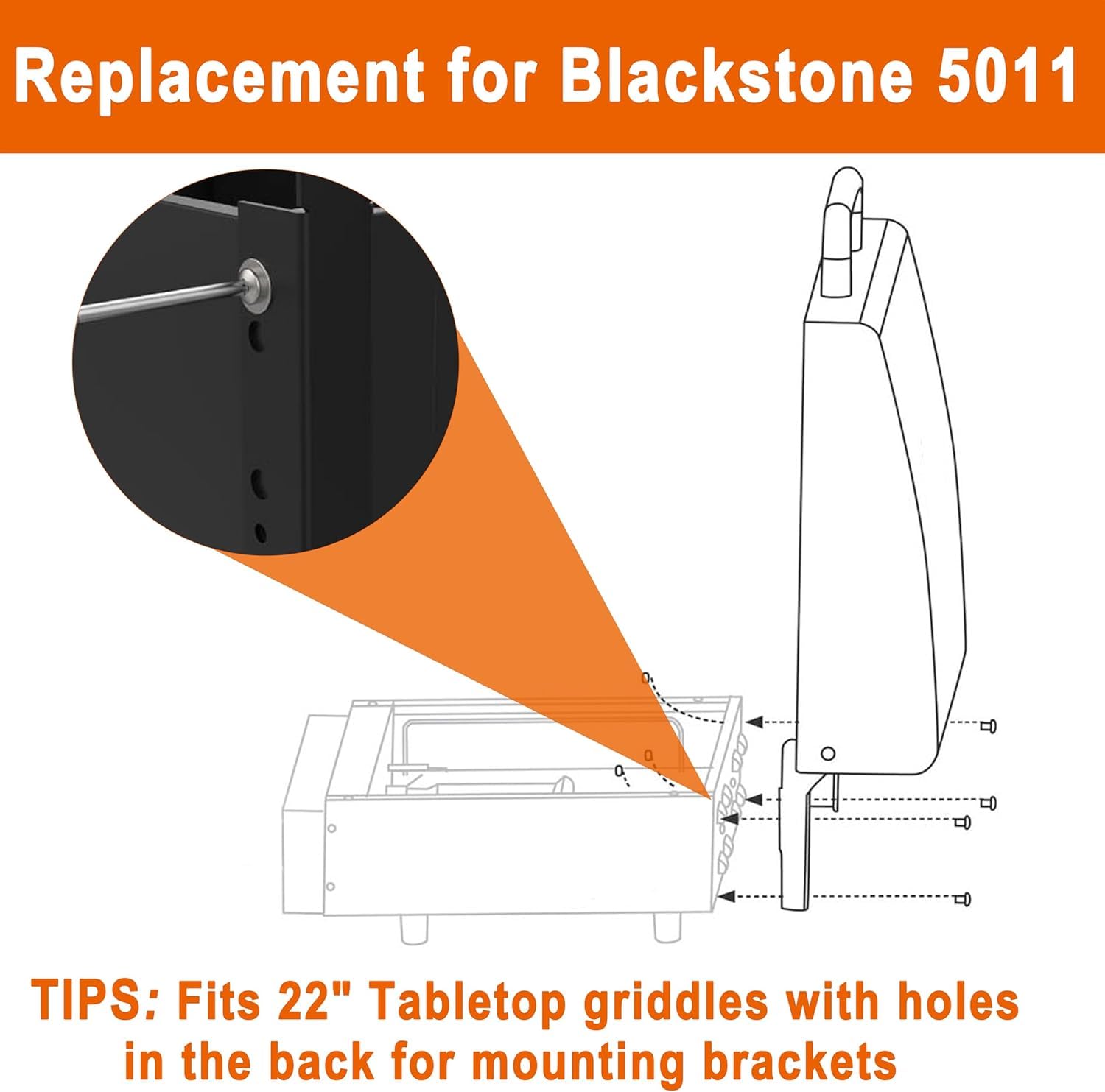 Blackstone 22 Inch Table Top Griddle Hard Cover Hood with Temperature Gauge - Blue 5011 Griddle Hood for Blackstone 22