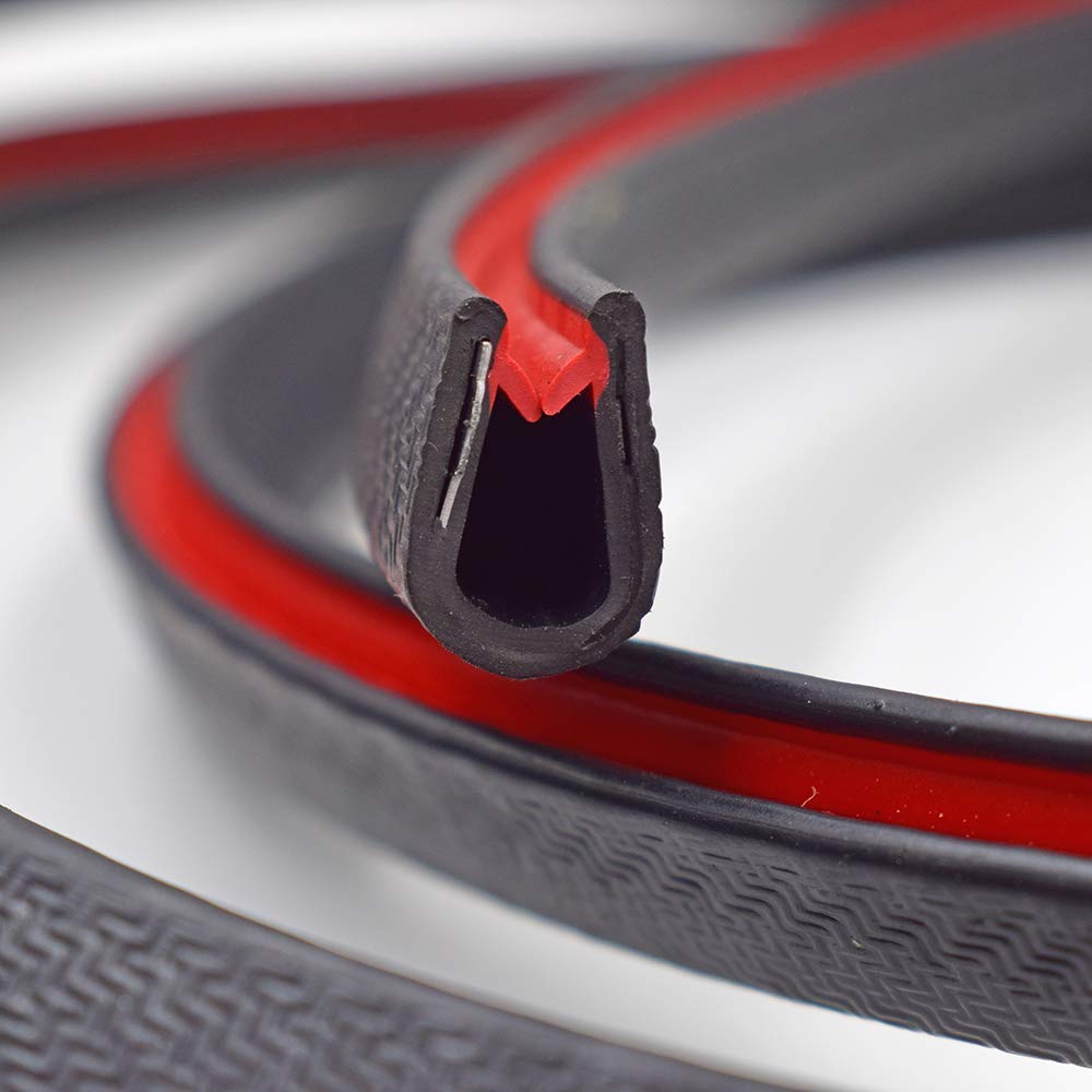 Black U-Shaped PVC Edge Trim Protector - Medium Size (17/32