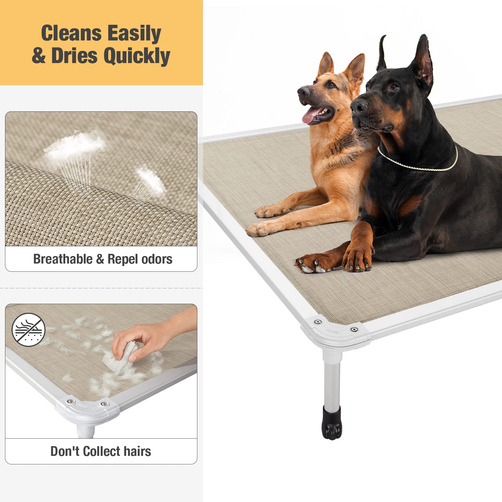 Veehoo Chew Proof Cooling Dog Bed - Durable Raised Pet Cot for Indoor/Outdoor Use