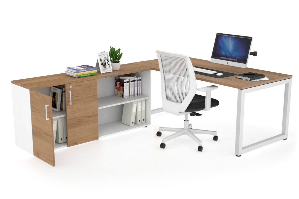Quadro Loop Executive White Frame Office Chair [1800L x 700W] - Ergonomic Desk Chair for Home & Office Workspace