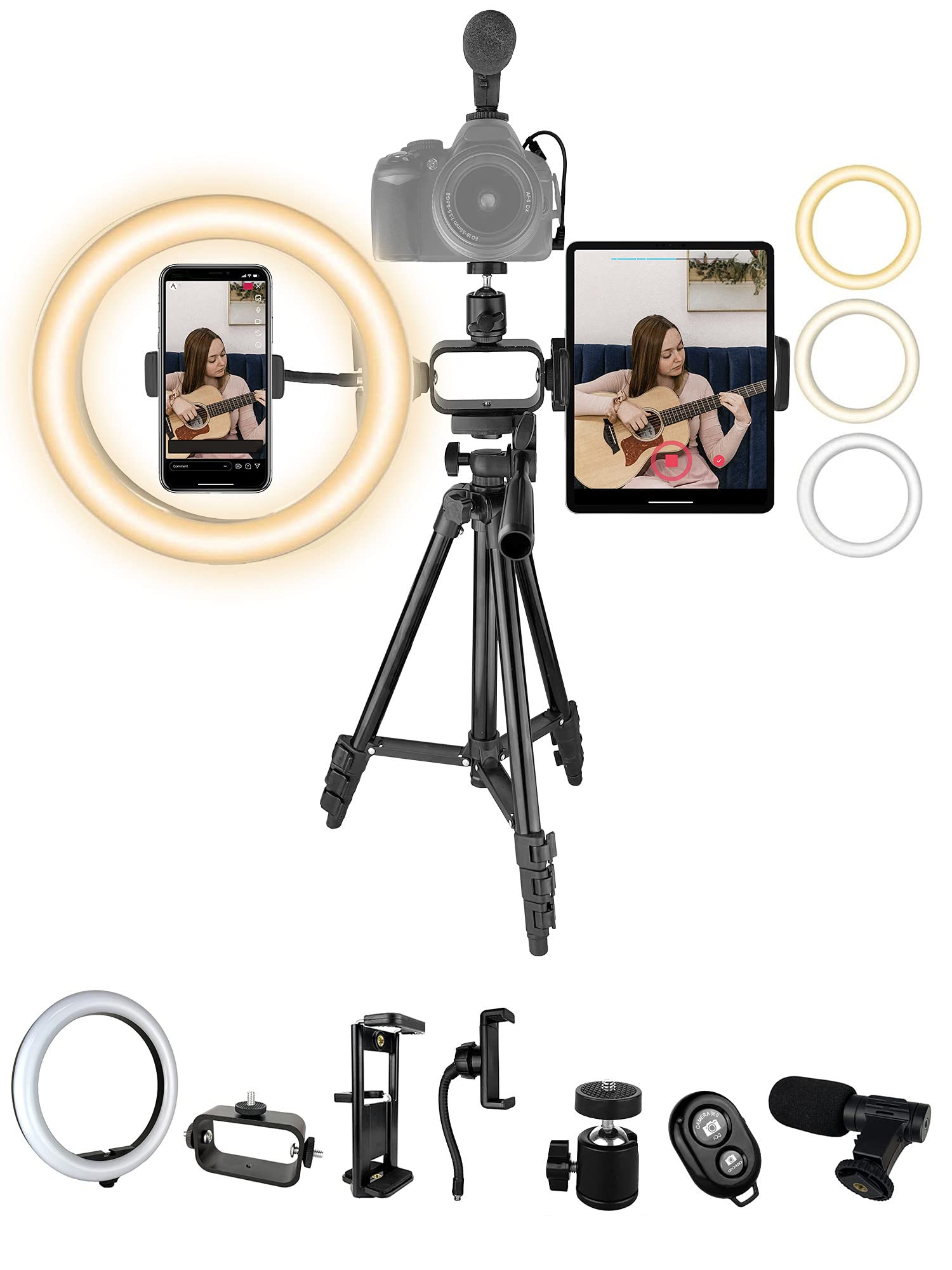 Acuvar Pro LED Ring Light Vlogging Kit with 50