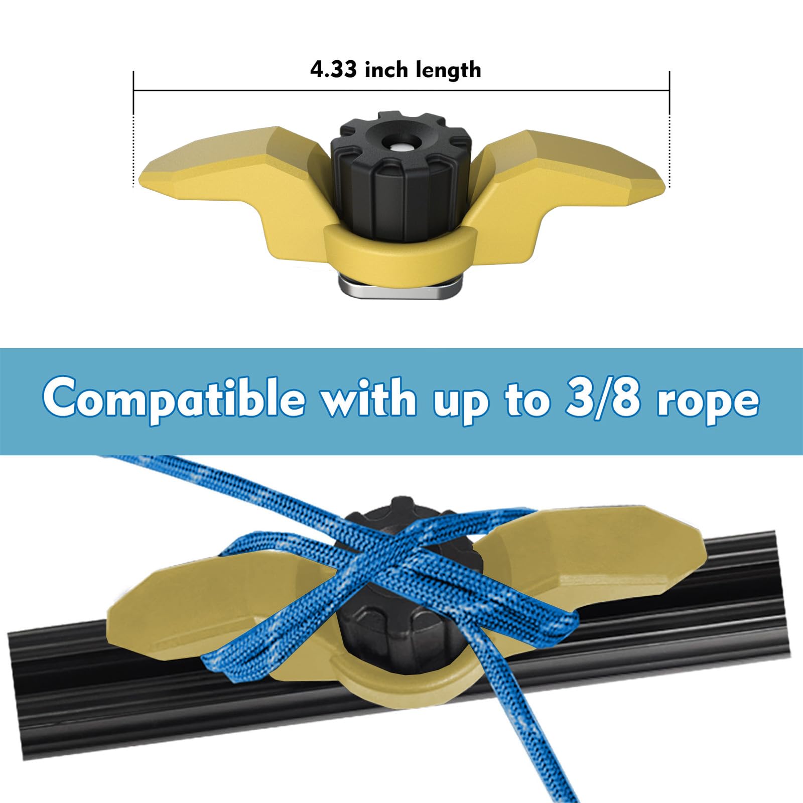 1007 Kayak Anchor Cleat - Light/Medium Duty Polymer Track Mount for Kayaks | Low Profile, Durable & Secure | Perfect for Fishing, Camping & Water Sports