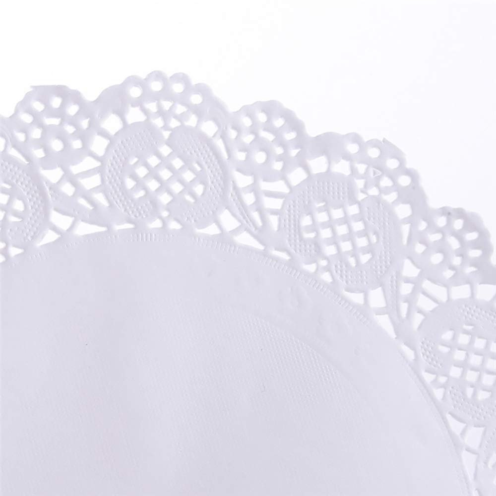 Tim&Lin 8 Inch Round White Lace Paper Doilies - 100 Pack Disposable Decorative Placemats for Wedding, Birthday Party, Cake & Dessert Display - Perfect for Table Settings, Food Presentation, and Elegant Event Decorations