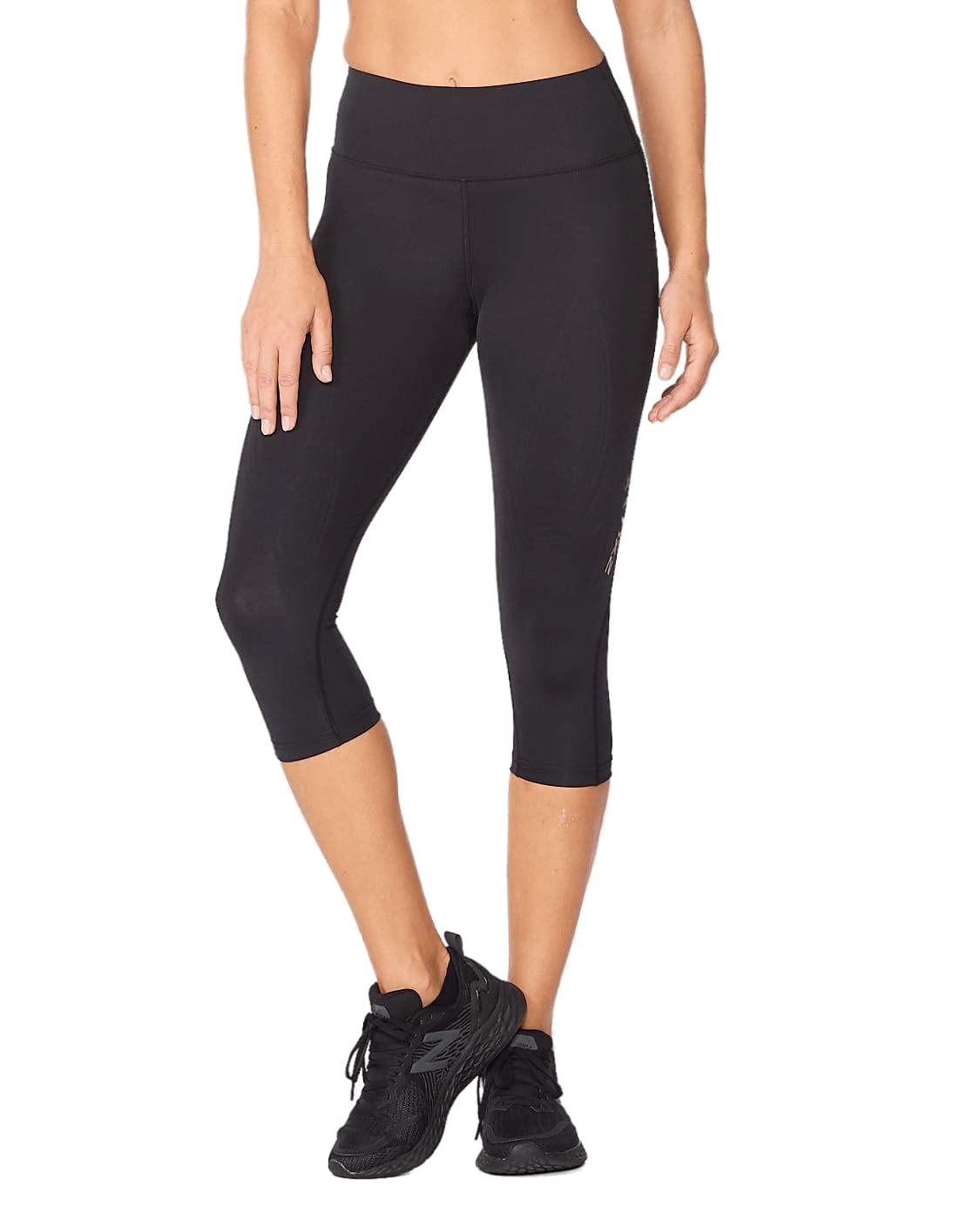 2XU Force Mid-Rise Compression 3/4 Tights for Women & Men - High Performance Workout Running Yoga Leggings - Moisture Wicking & Muscle Support for Athletes & Fitness Enthusiasts