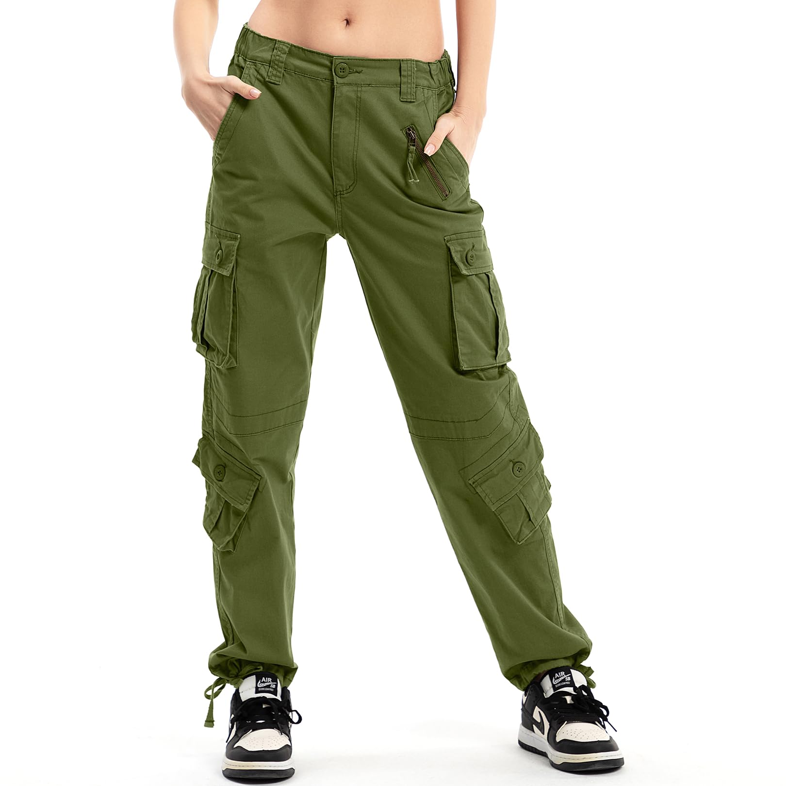 Alfiudad Women's Cargo Pants with Multiple Pockets - Casual Military Tactical Work Pants for Hiking, Outdoor Adventures & Everyday Wear