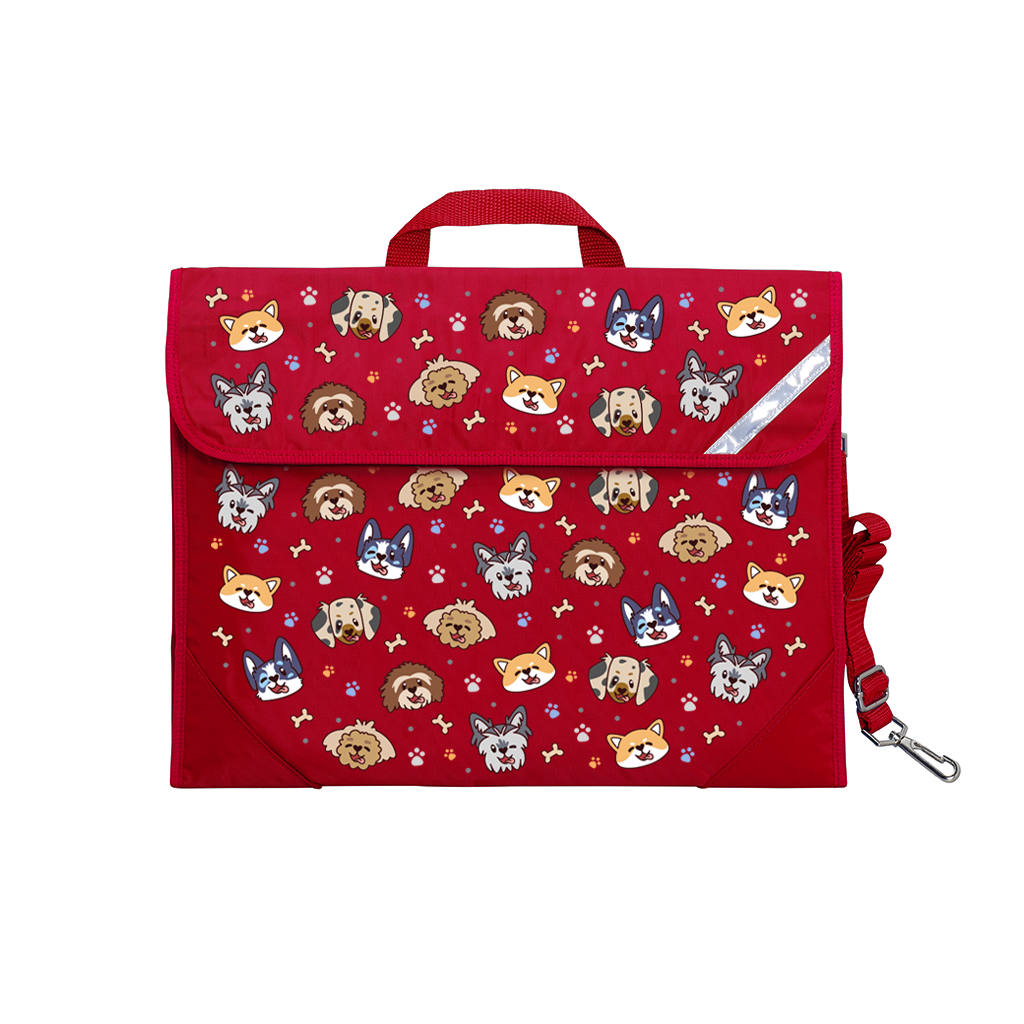 Puppy Pals Safety Library Bag - Durable Book Tote for Kids with Adjustable Straps - Perfect for School, Library, and Travel