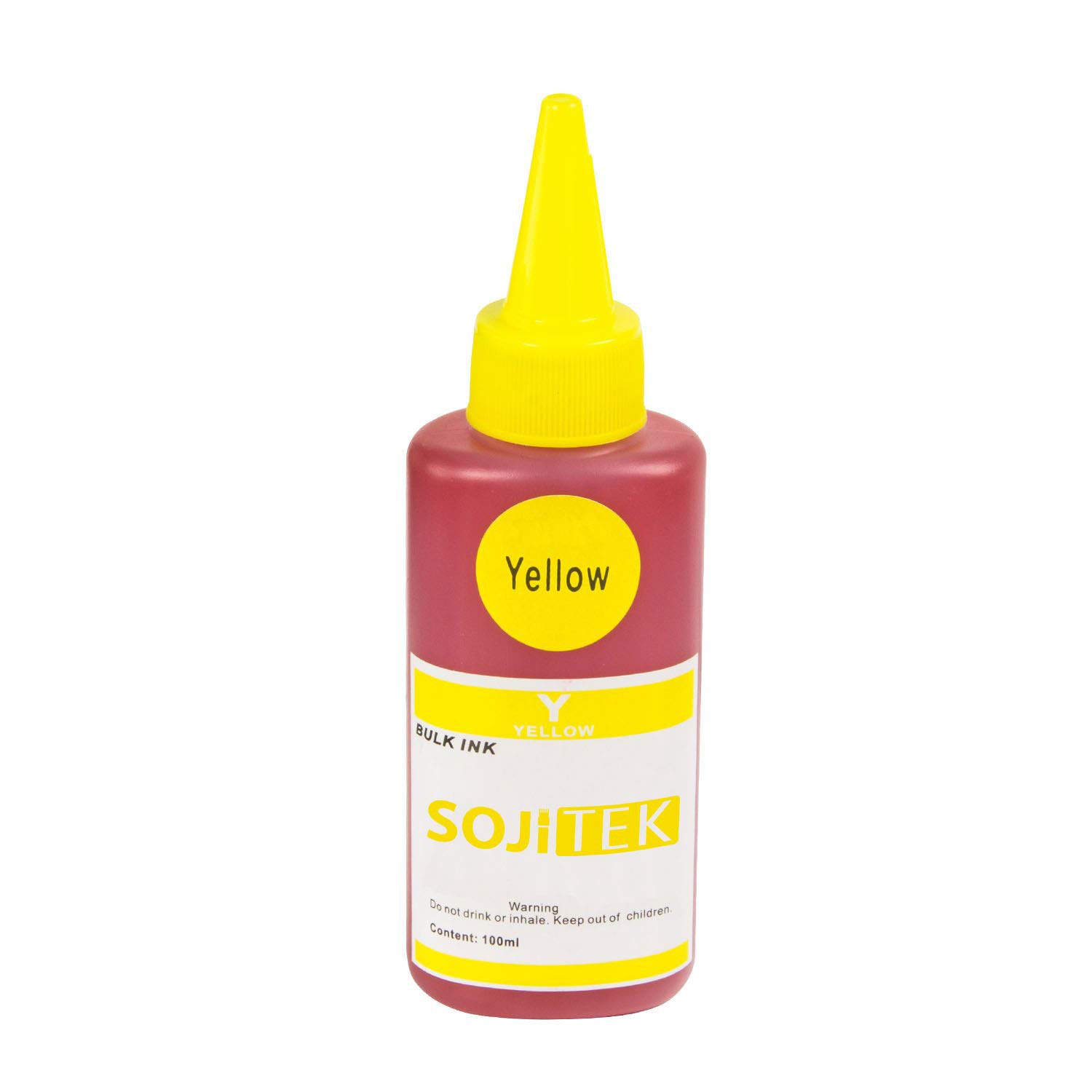 SOJITEK 1PK x 100ml Yellow Ink Refill Cartridge for Jetprinter 7000/7200/7200V Printers - High-Quality Dye Ink for Office Documents, Labels & Photo Printing