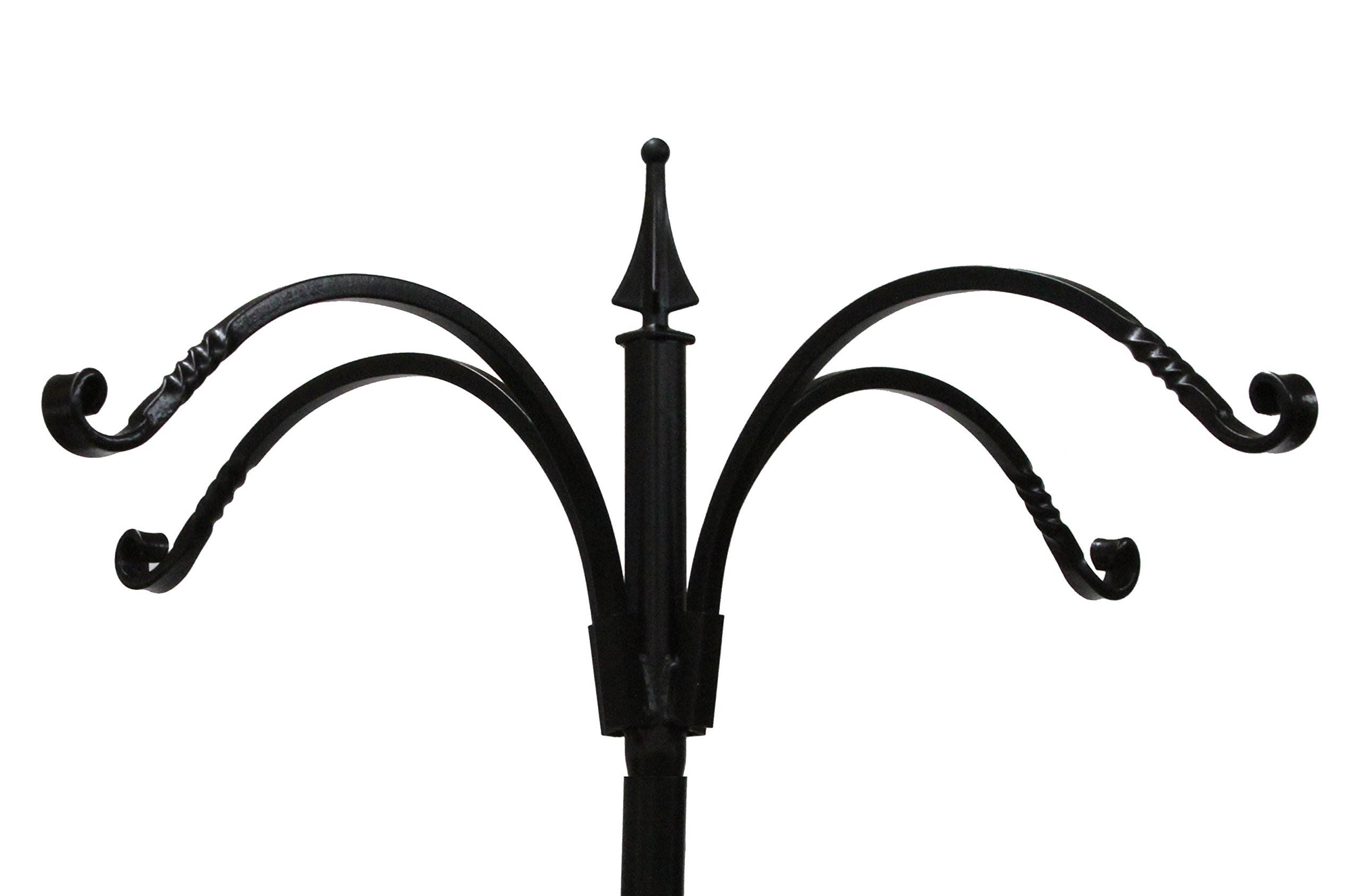 Premium Kettle Moraine Bird Feeder Pole Set with Squirrel Baffle & Twister Ground Socket - 4 Arm Hanging System for Outdoor Bird Watching - Perfect for Backyard, Garden, and Patio Use