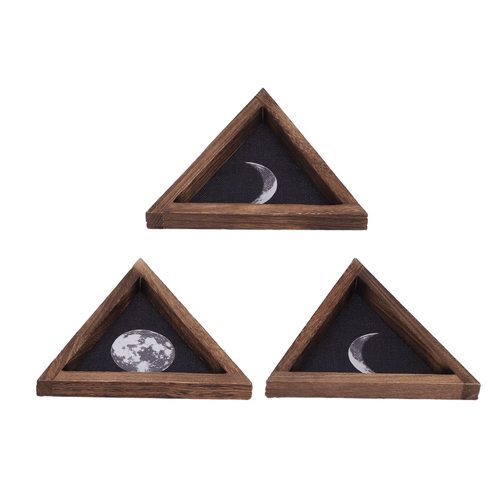 Moon Phase Wall Decor - No-Drill Easy Install Pine & Linen Wall Art for Home, Living Room, Bedroom, Nursery, Office, and Meditation Space