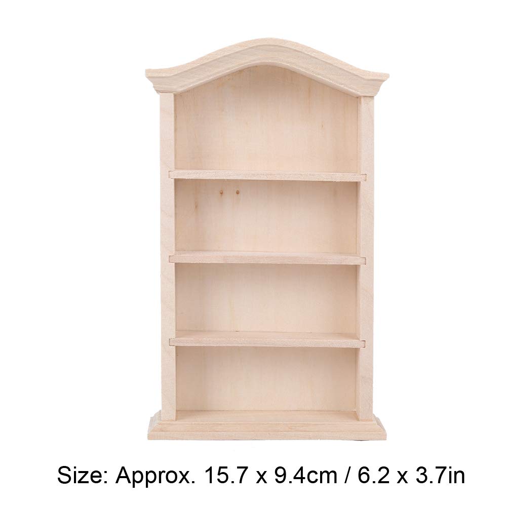 1:12 Scale Miniature Wooden Bookshelf for Dollhouse - Doll Furniture Accessory, DIY Dollhouse Decor, Perfect for Collectors & Kids Playroom Display