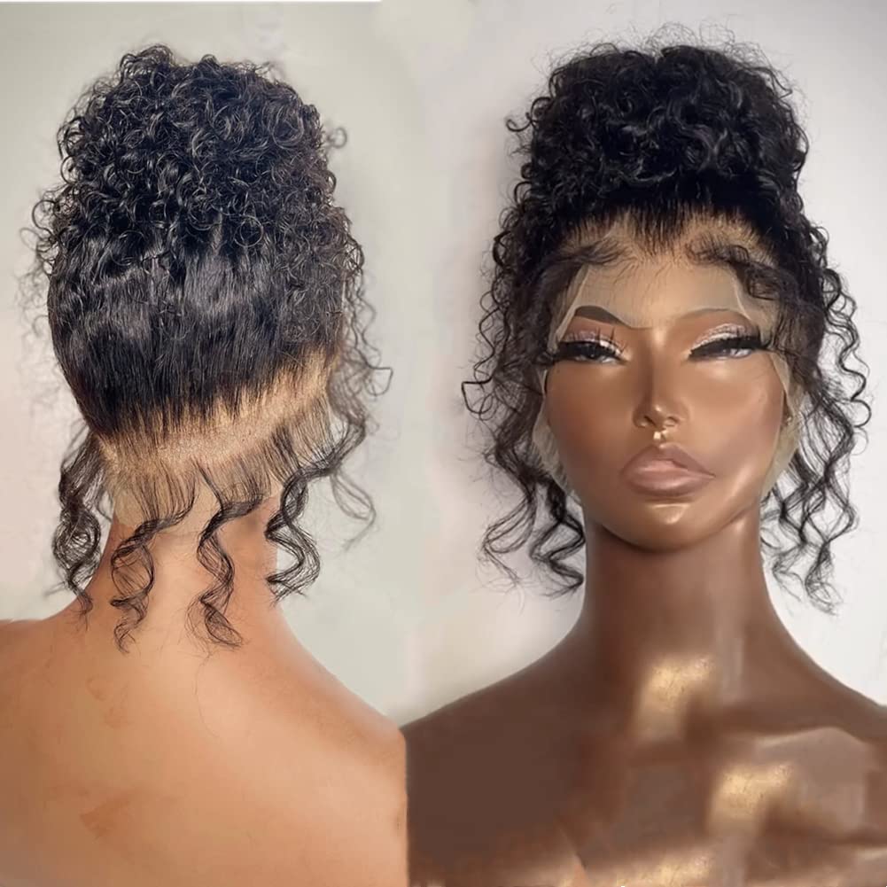 360° Full Lace Front Human Hair Wigs for Black Women - 18 Inch Water Wave Pre-Plucked Lace Wig with Natural Hairline | Perfect for Daily Wear, Parties & Special Occasions