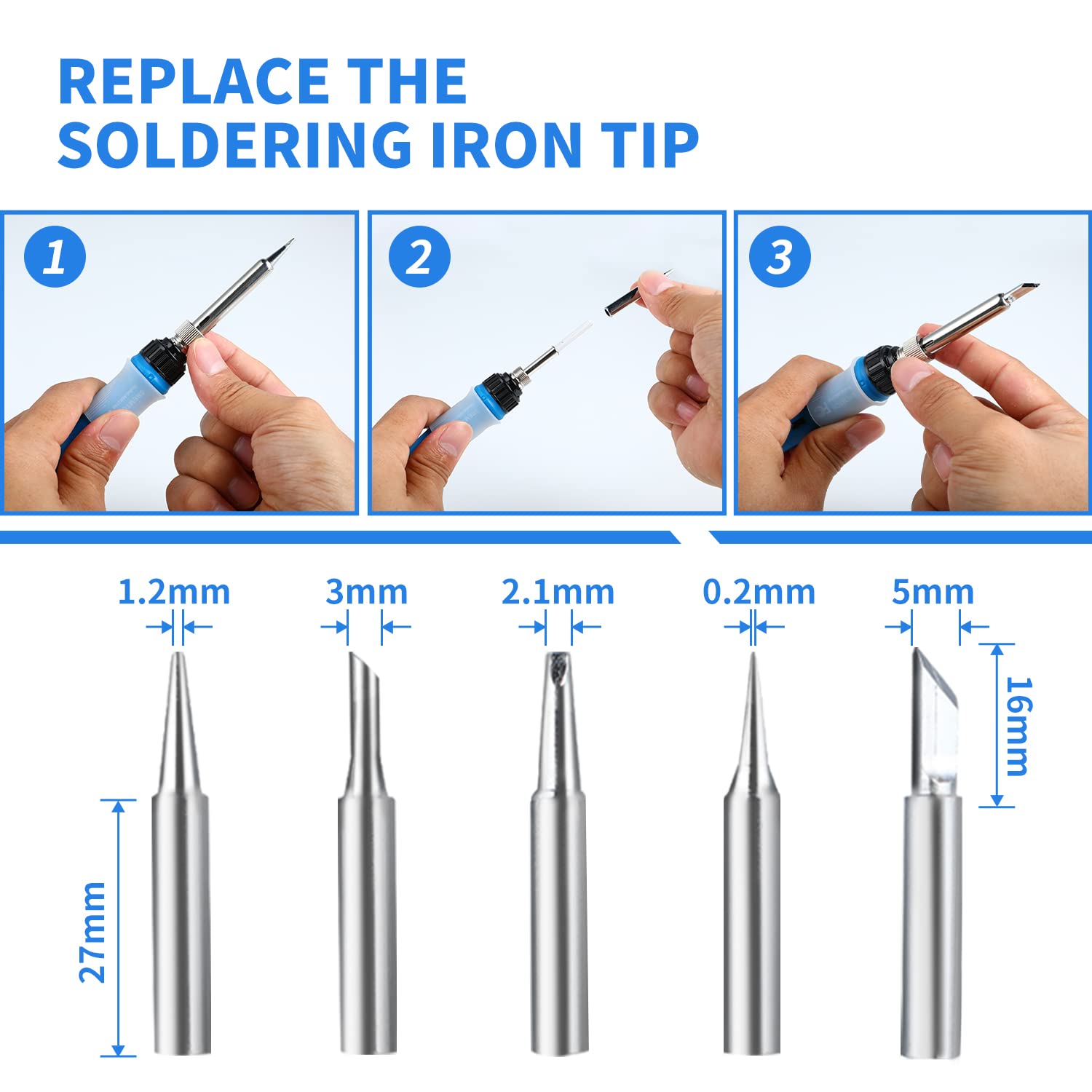 60W Adjustable Temperature Soldering Iron Kit - Fast Heating Ceramic Thermostatic Welding Tool with On/Off Switch | Professional Soldering Gun for Electronics Repair, DIY Projects & Circuit Board Work