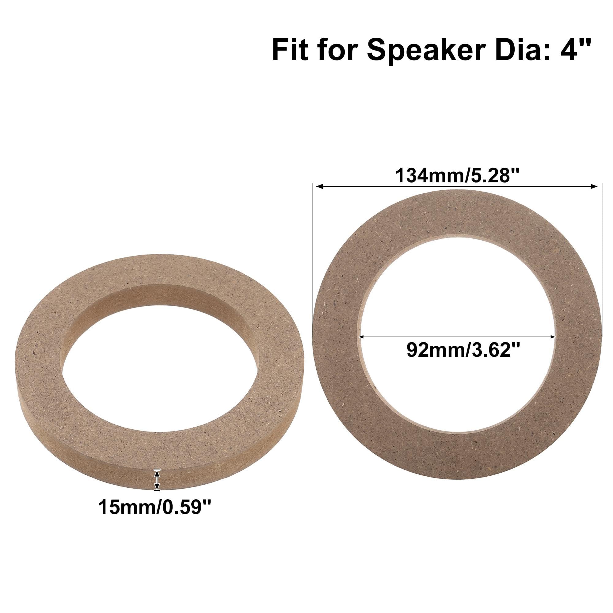 4Pcs Universal Wooden Car Speaker Spacer Rings - Subwoofer Mounting Adapter Bracket Holder for Enhanced Audio | Perfect for DIY Car Audio Installation & Sound System Upgrades