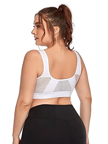 Plus Size Sports Bras for Women - Light Support Seamless Wireless Workout Yoga Gym Fitness Bras - Tank Tops & Crop Tops for Running, Yoga, Gym & Sleep