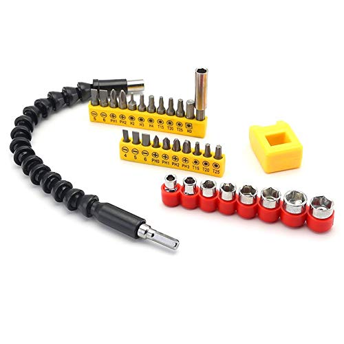 Flexible Drill Bit Extension Tool Kit - Universal Electric Drill Accessories Set with Multifunctional Shaft Holder & Screwdriver Adapter - Perfect for DIY Projects, Home Repairs, and Professional Workshop Use