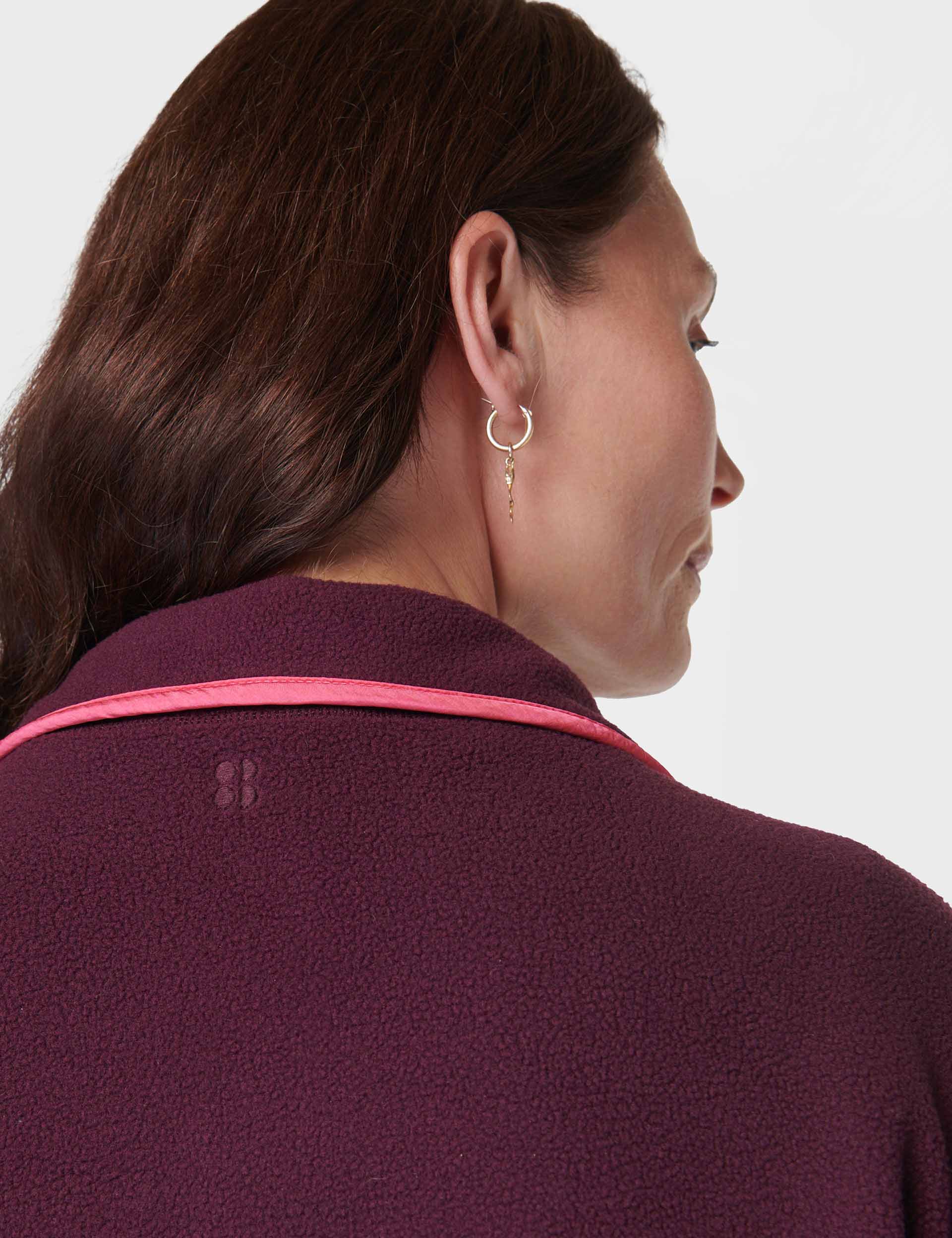 Women's Mallow Half Zip Pullover Sweatshirt - Soft Fleece Hoodie in Midnight Cherry Purple | Cozy Loungewear for Fall & Winter